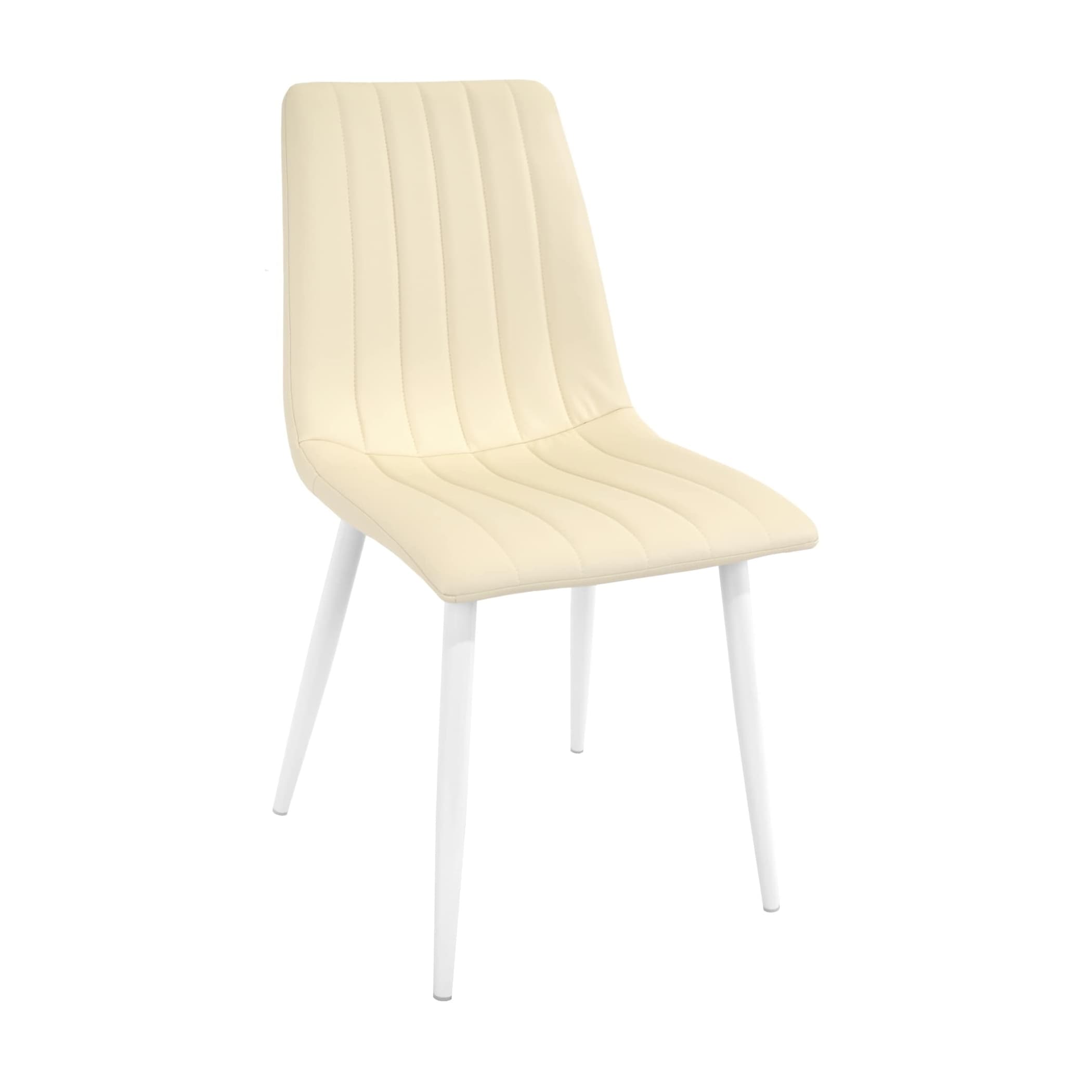 Cumpara  Mobilier pentru bucătărie - Scaun DC-90P~White PU+White Legs..