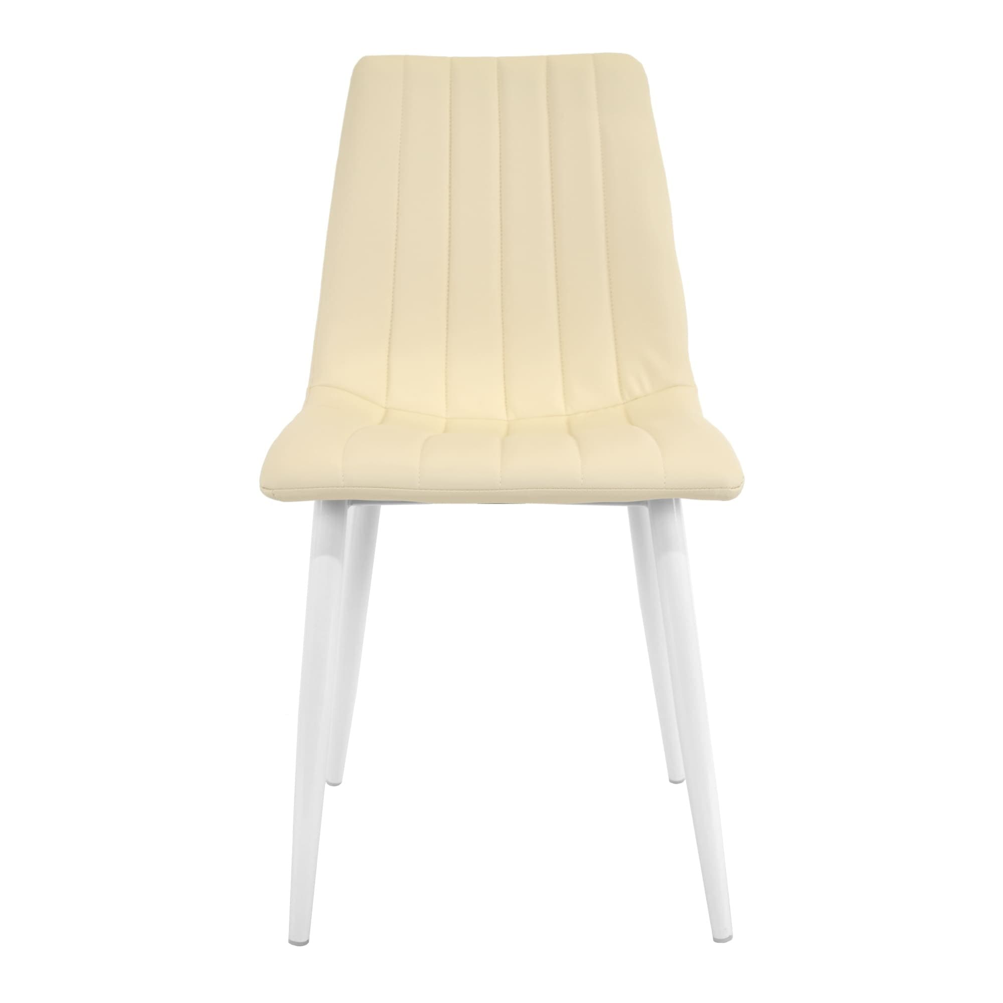 Scaun DC-90P~White PU+White Legs