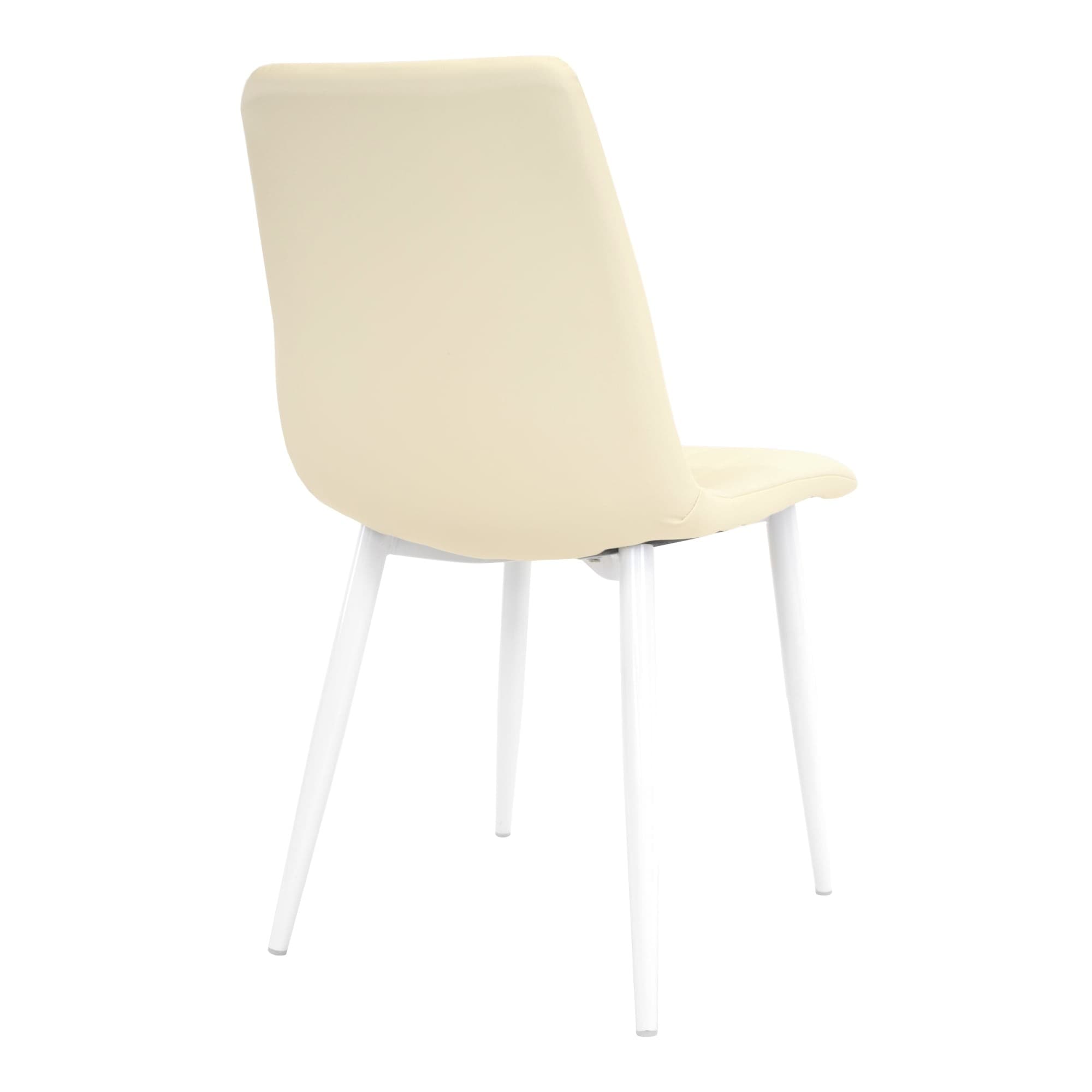 Scaun DC-90P~White PU+White Legs