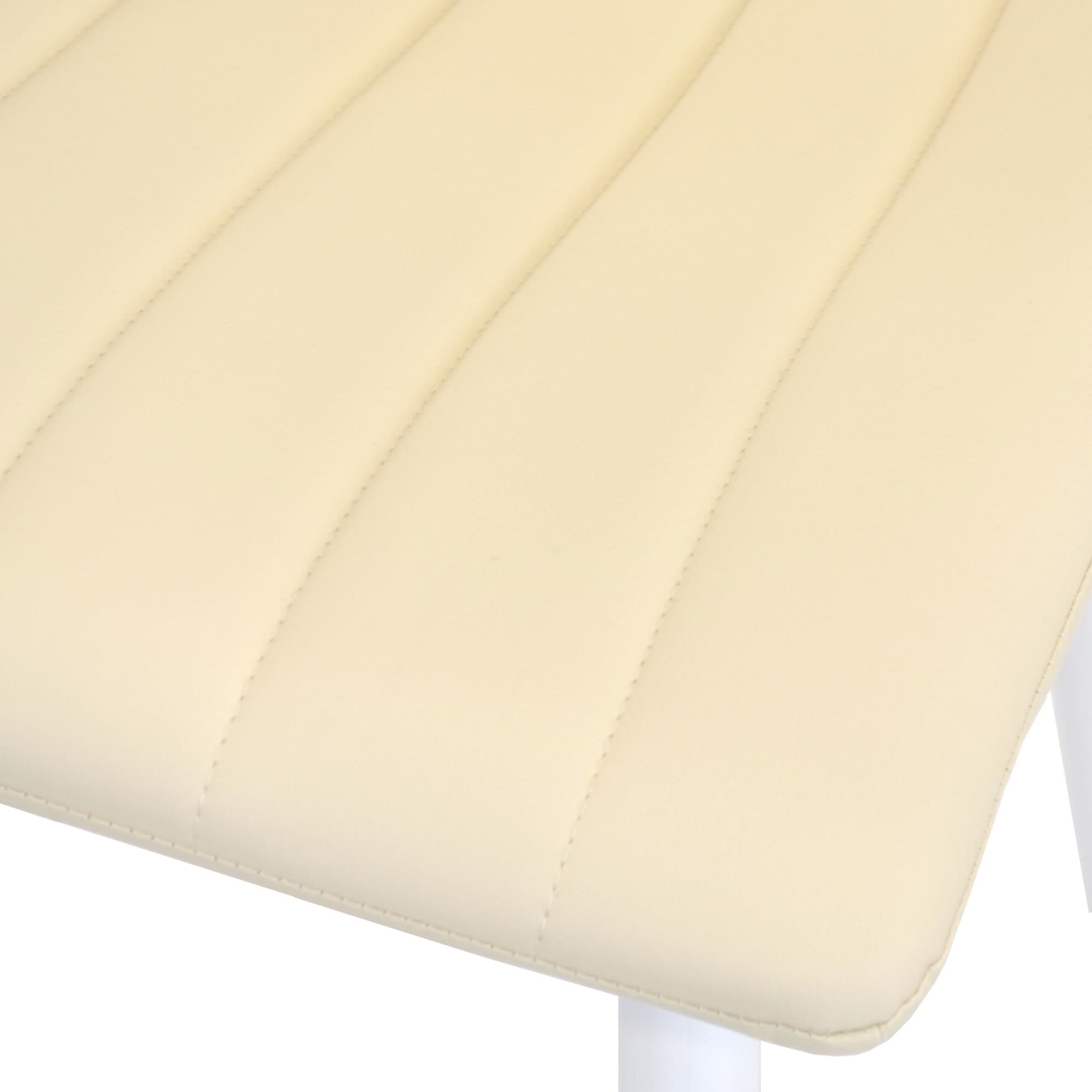 Scaun DC-90P~White PU+White Legs