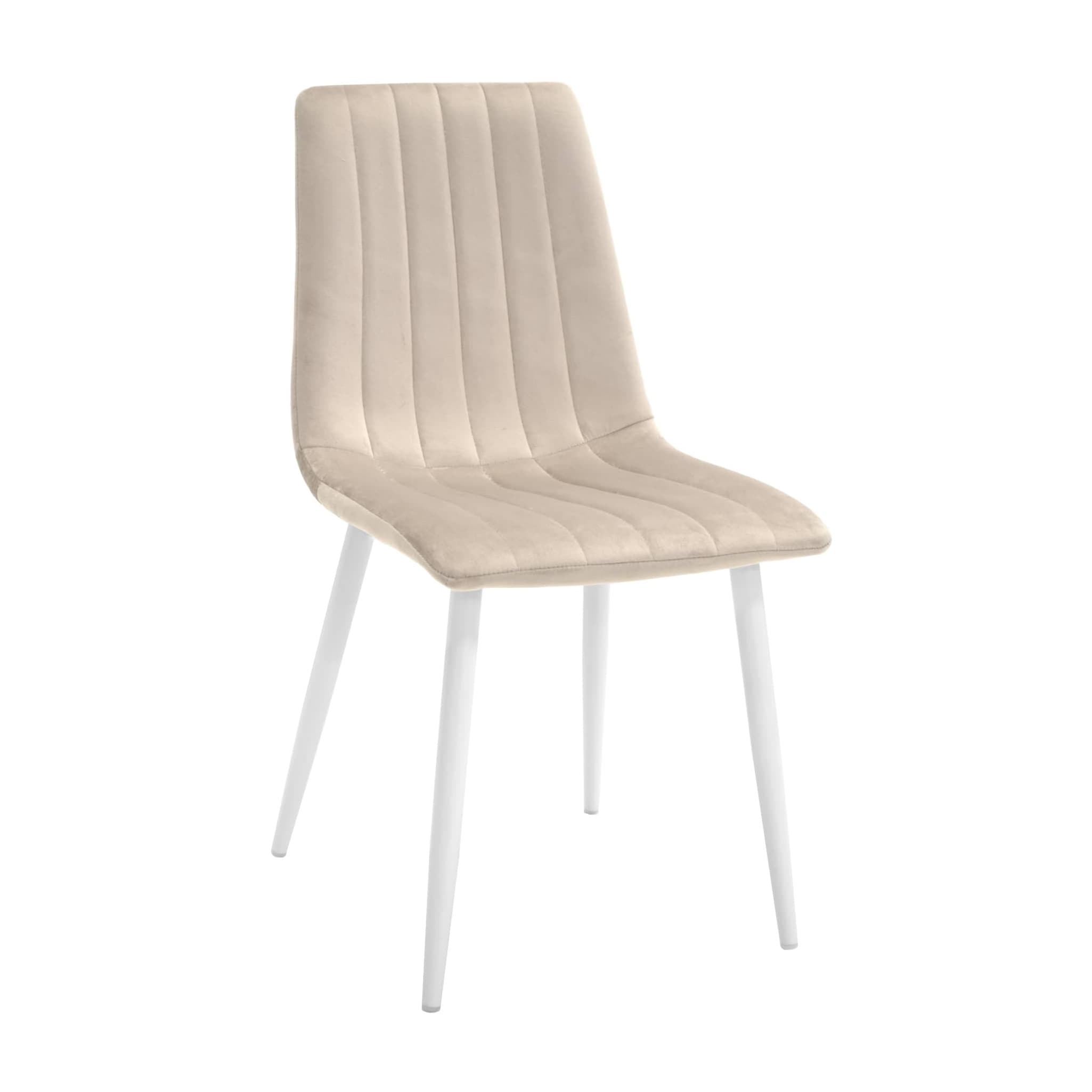 Cumpara  Mobilier pentru bucătărie - Scaun DC-90P~N7 Catifea Capucino+White Legs..