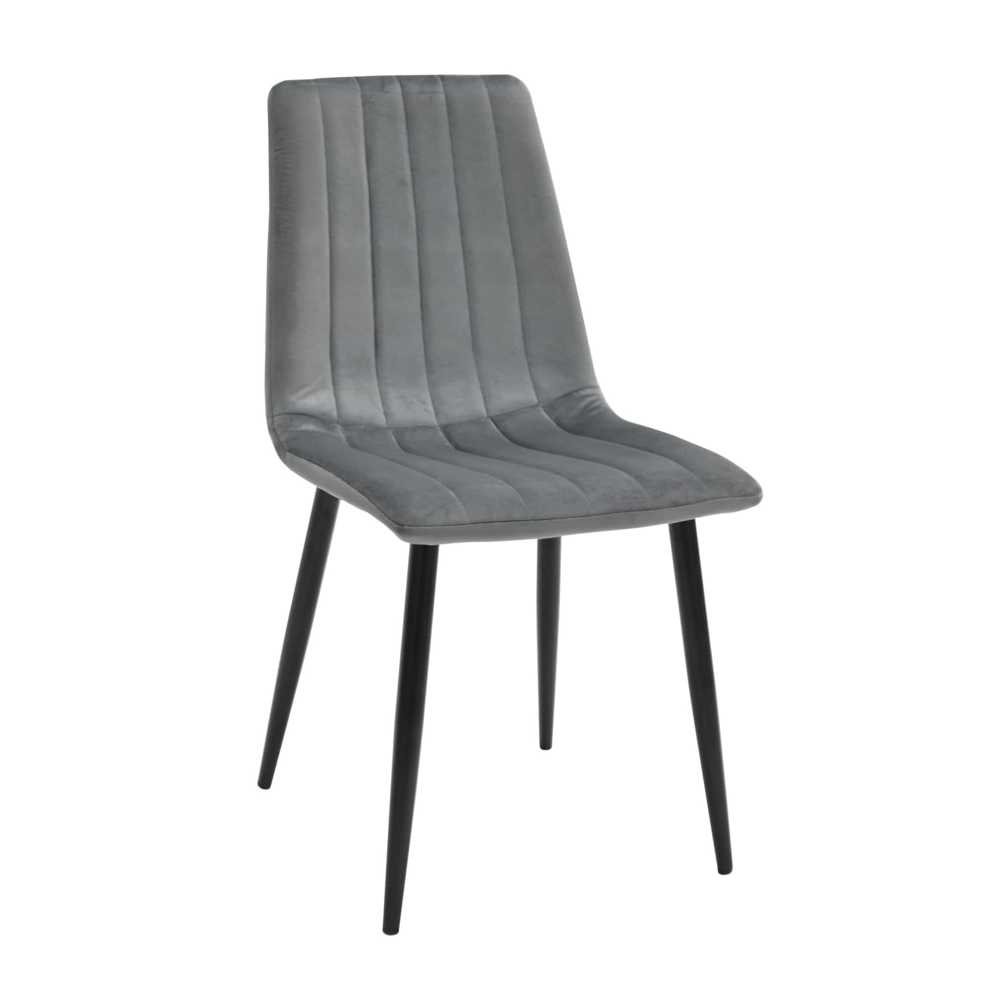 Cumpara  Mobilier pentru bucătărie - Scaun DC-90P~N23 Catifea-Grey+Black Legs..