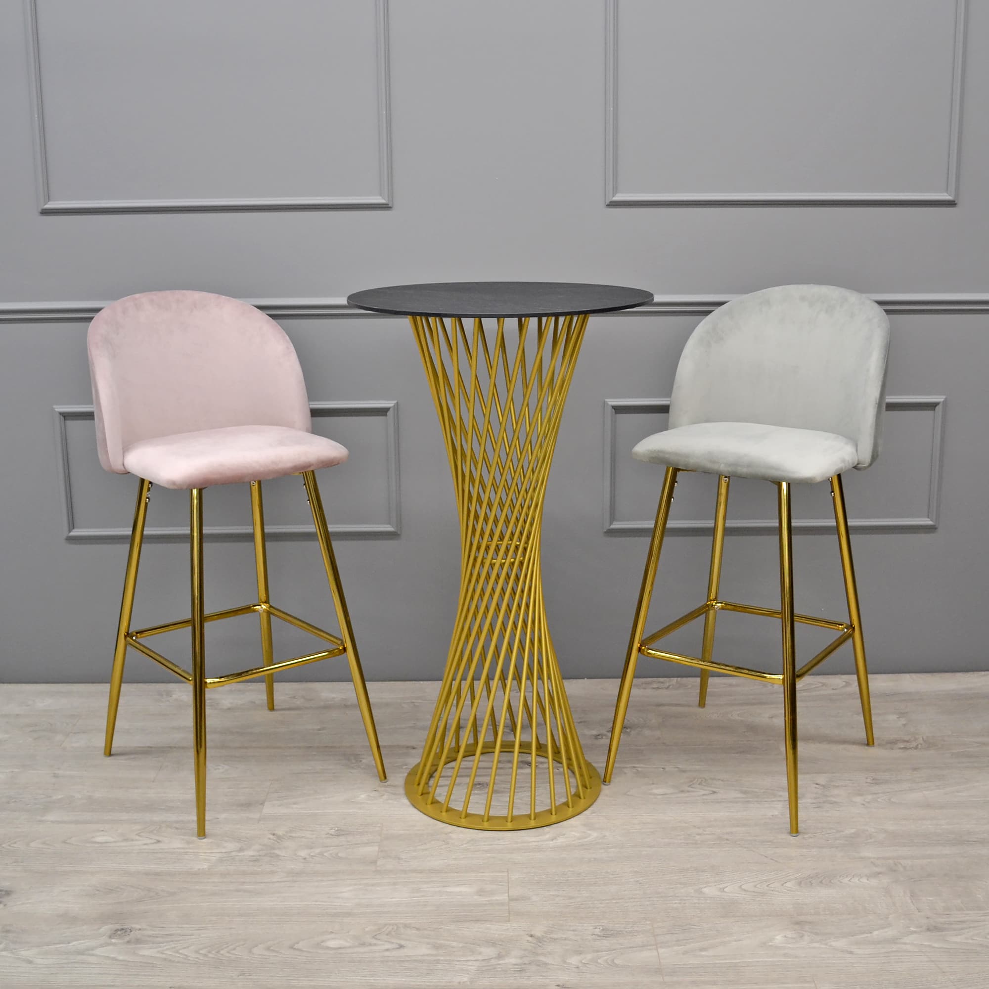 Scaun Bar Maya Grey Catifea