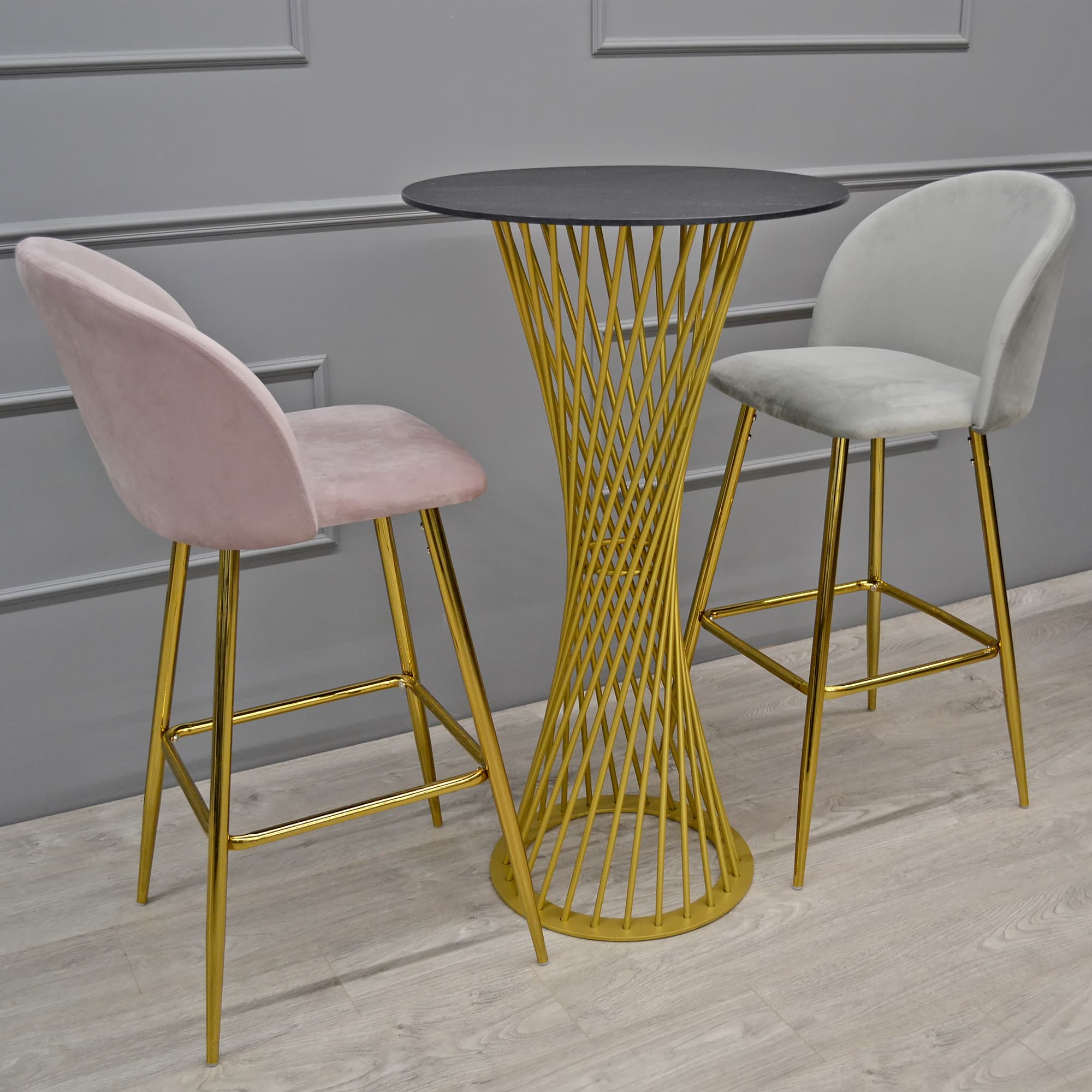 Scaun Bar Maya Grey Catifea