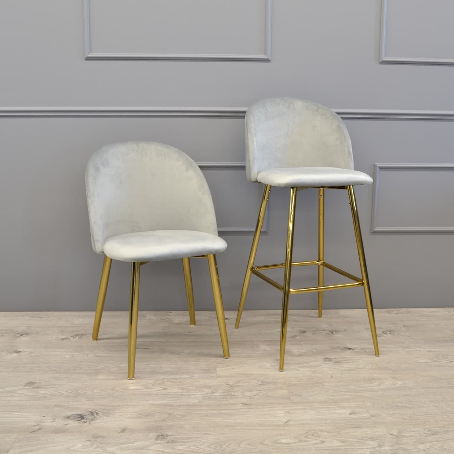 Scaun Bar Maya Grey Catifea
