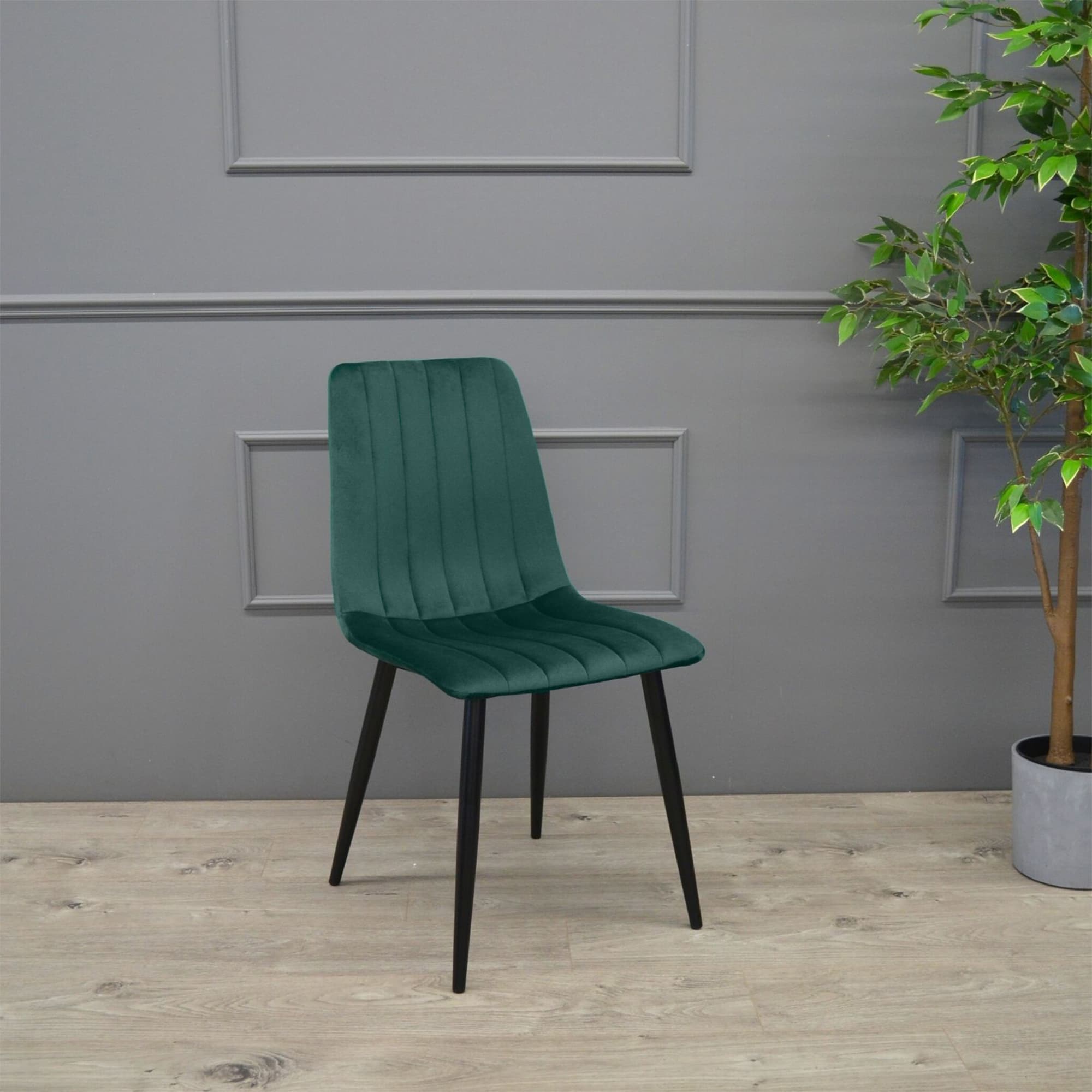 Scaun DC-90P~N57 Catifea Dark Green+Black Legs