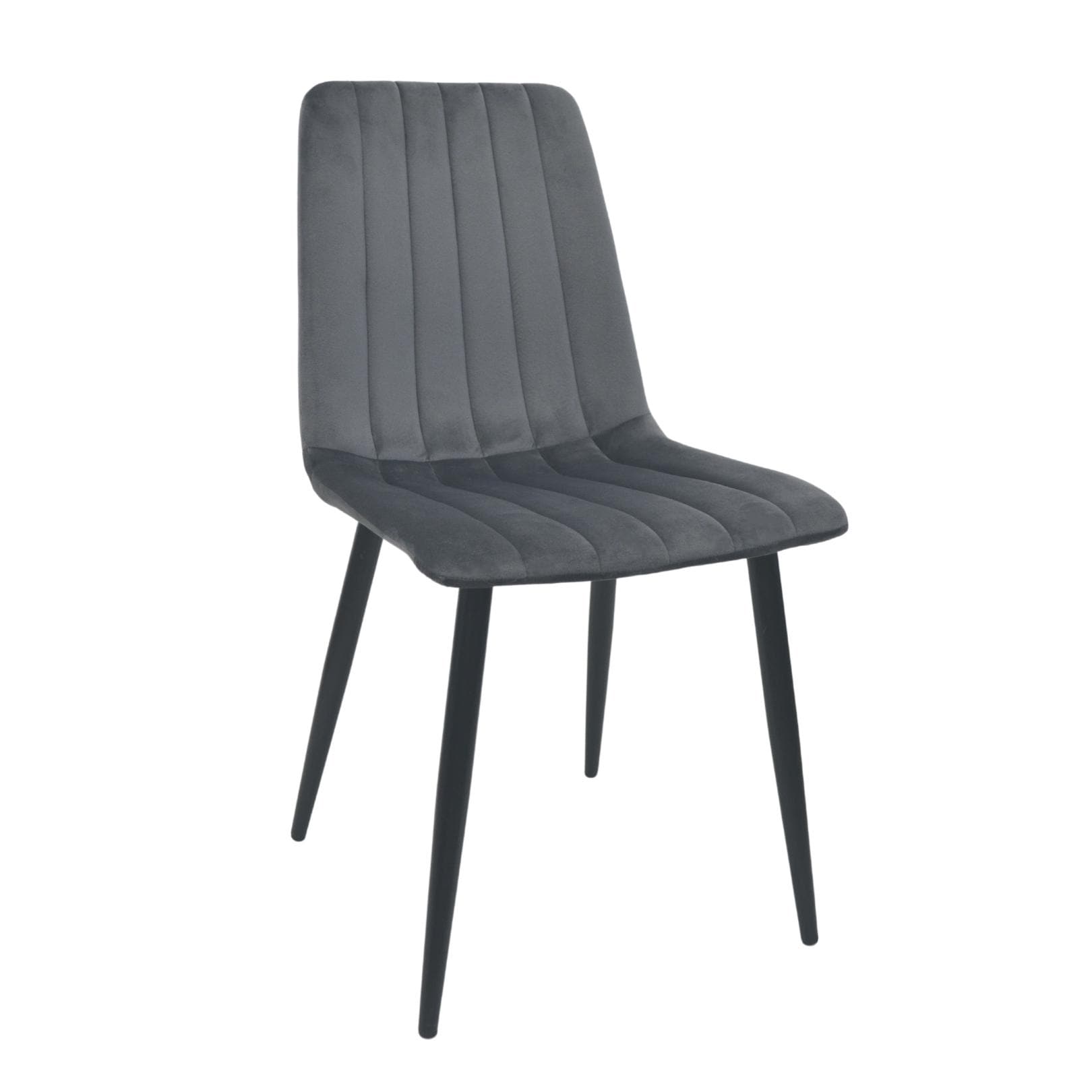 Cumpara  Mobilier pentru bucătărie - Scaun DC-90P~N21 Catifea Dark Grey+Black Legs..