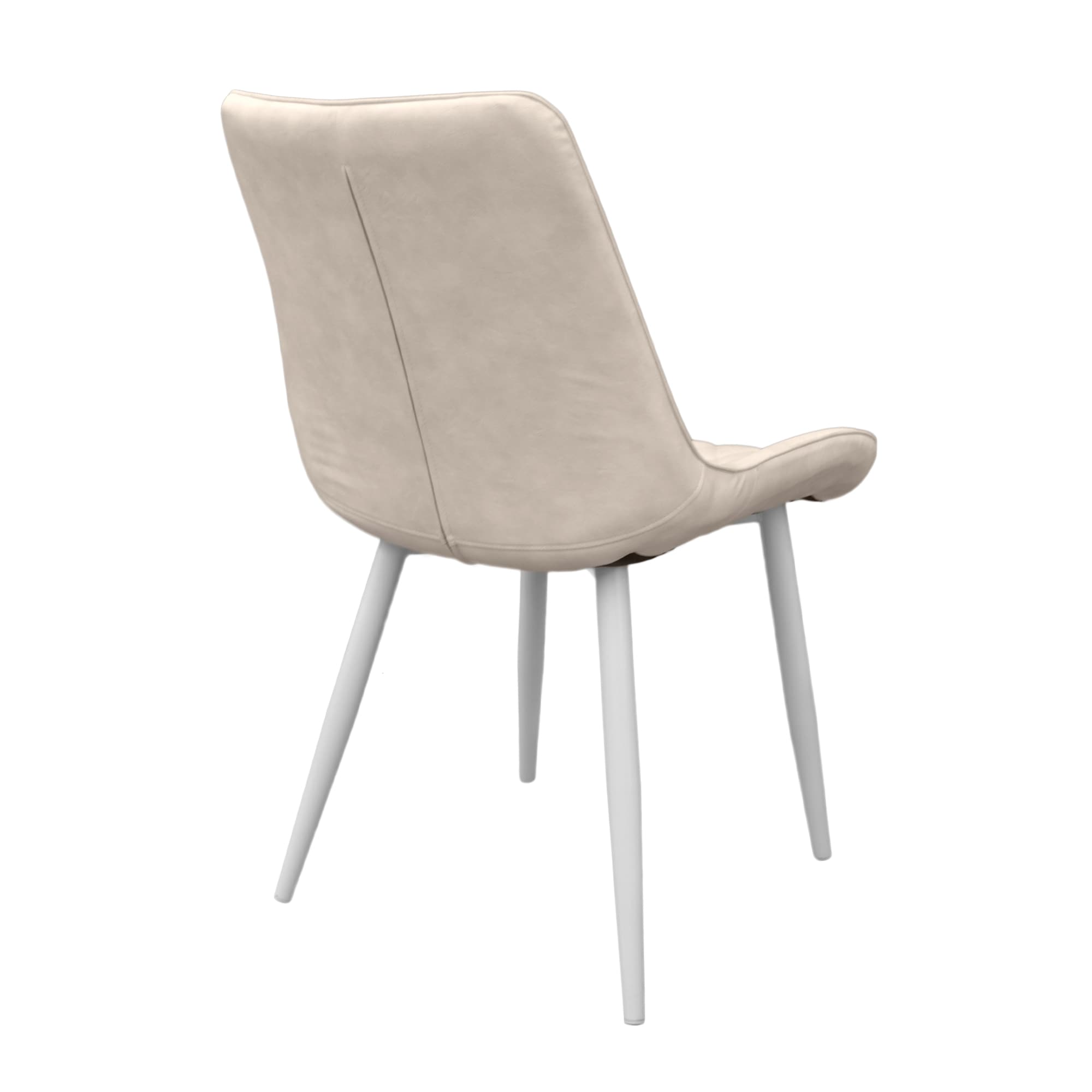 Scaun Hans (Cosy 15) Eco-Piele Beige+White Legs
