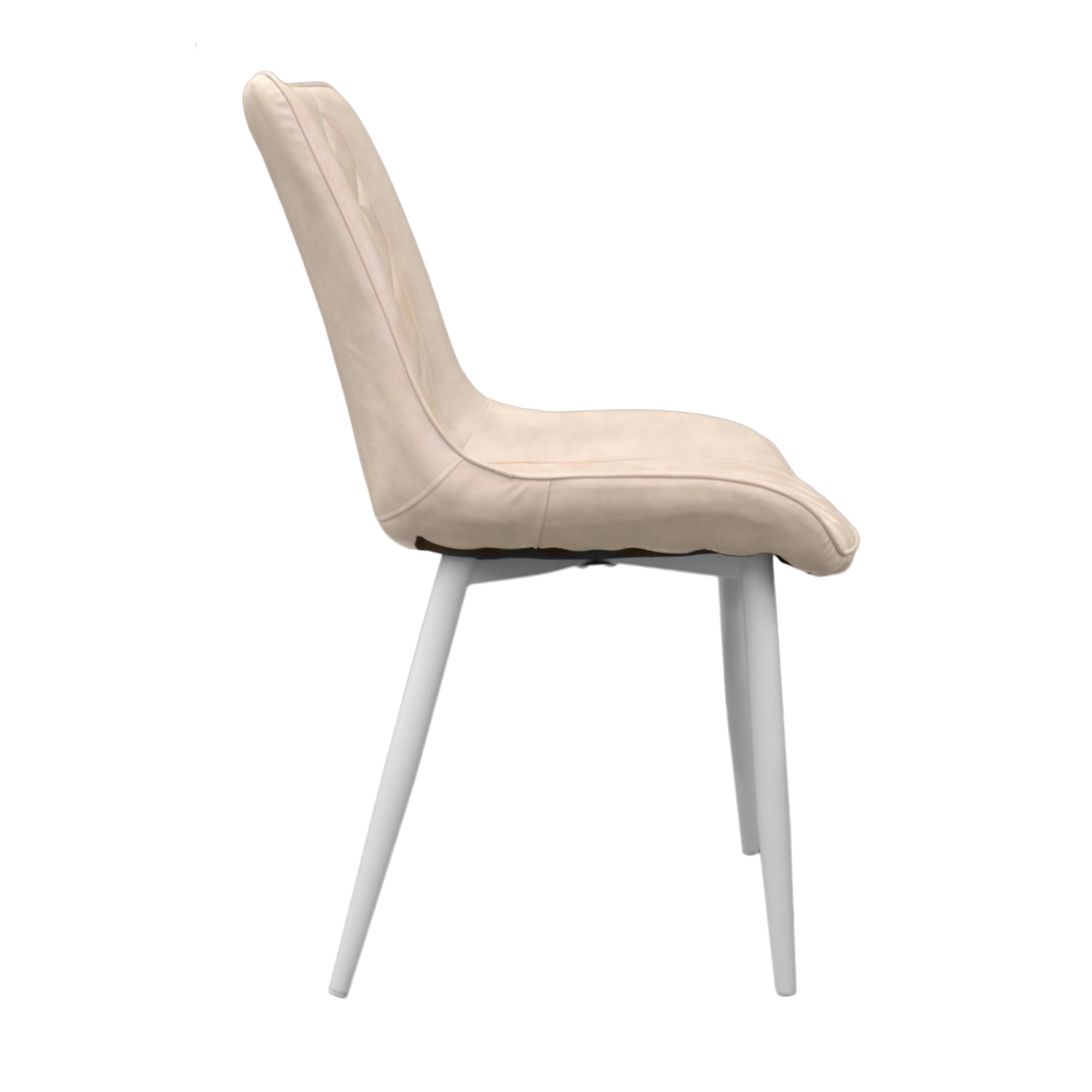 Scaun Hans (Cosy 15) Eco-Piele Beige+White Legs