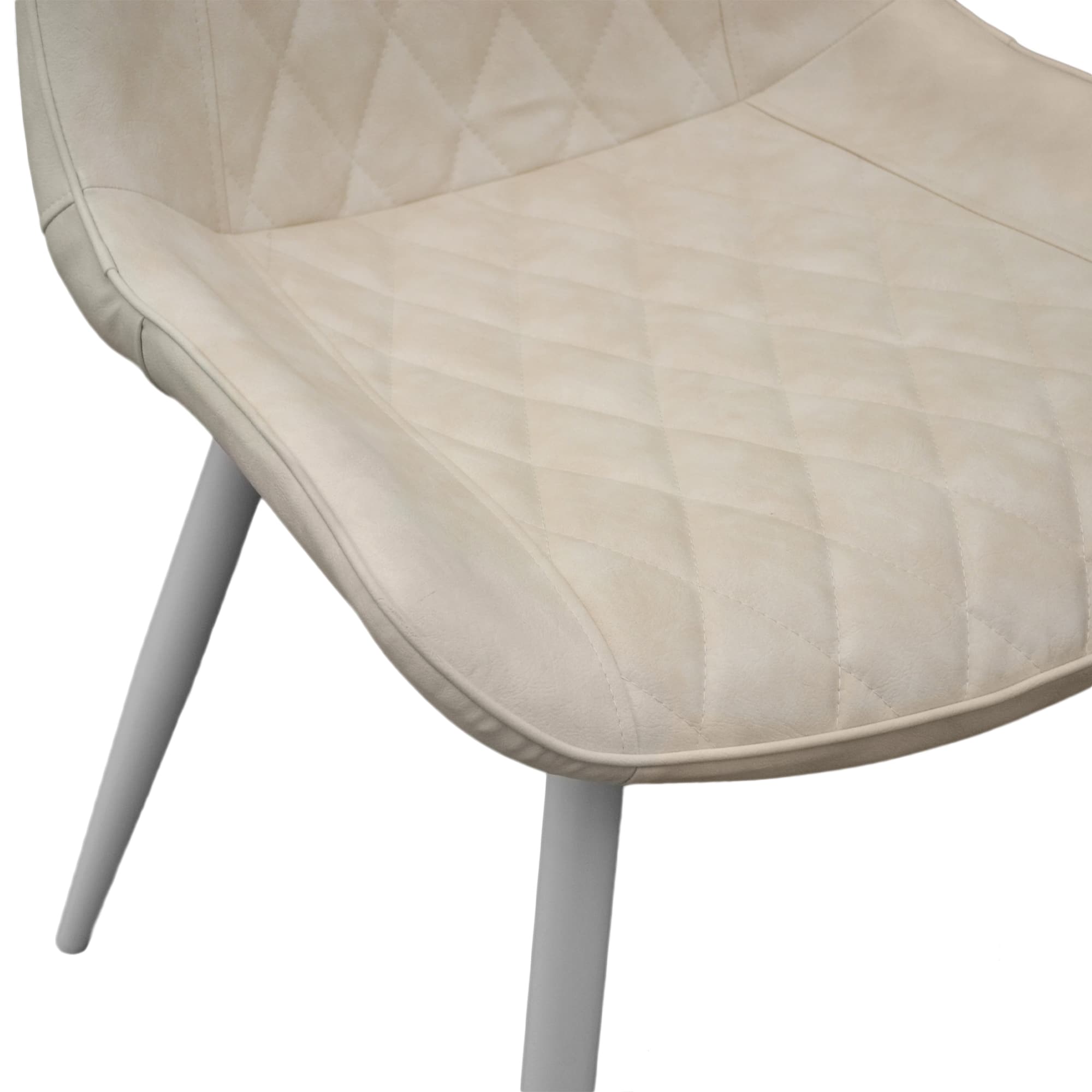 Scaun Hans (Cosy 15) Eco-Piele Beige+White Legs