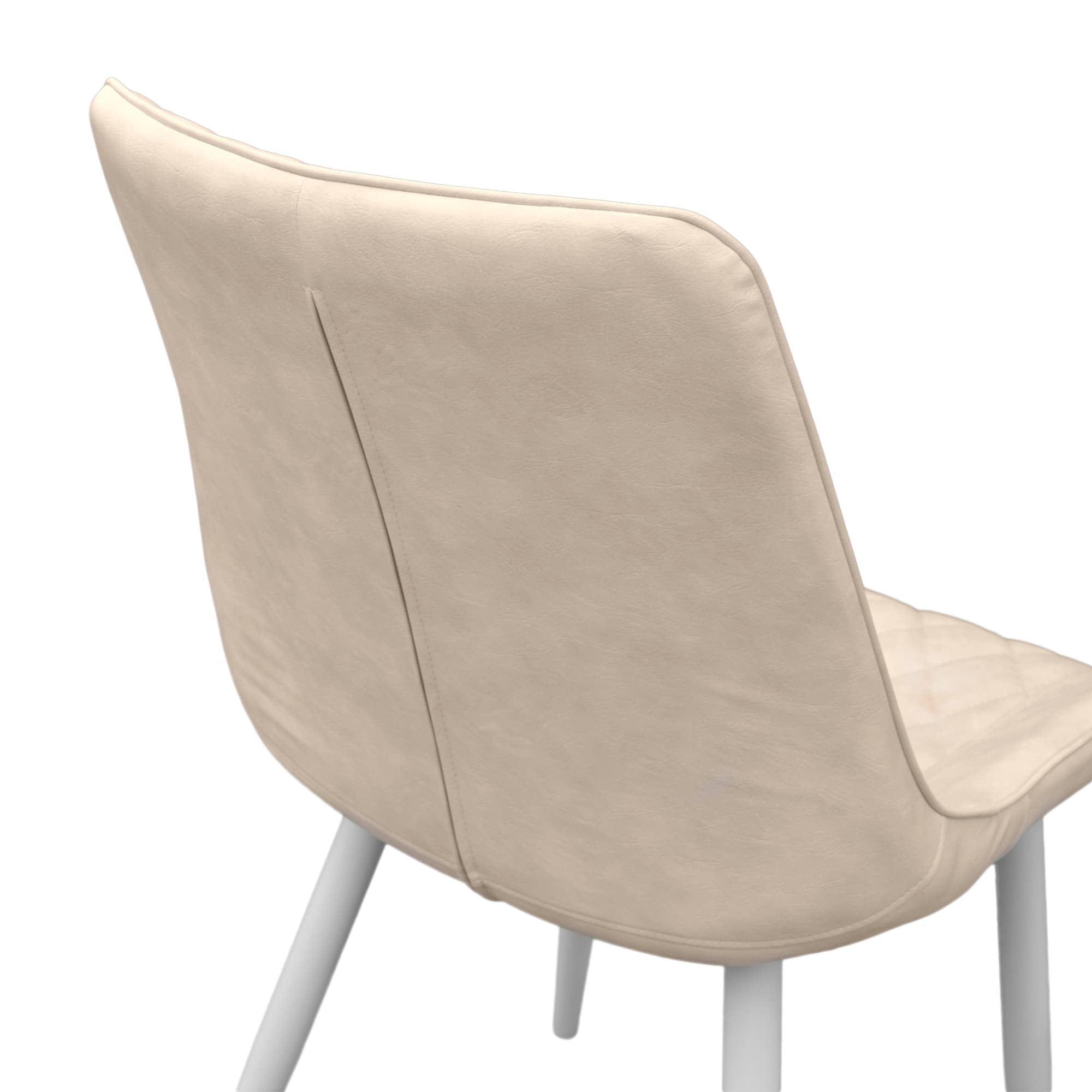 Scaun Hans (Cosy 15) Eco-Piele Beige+White Legs