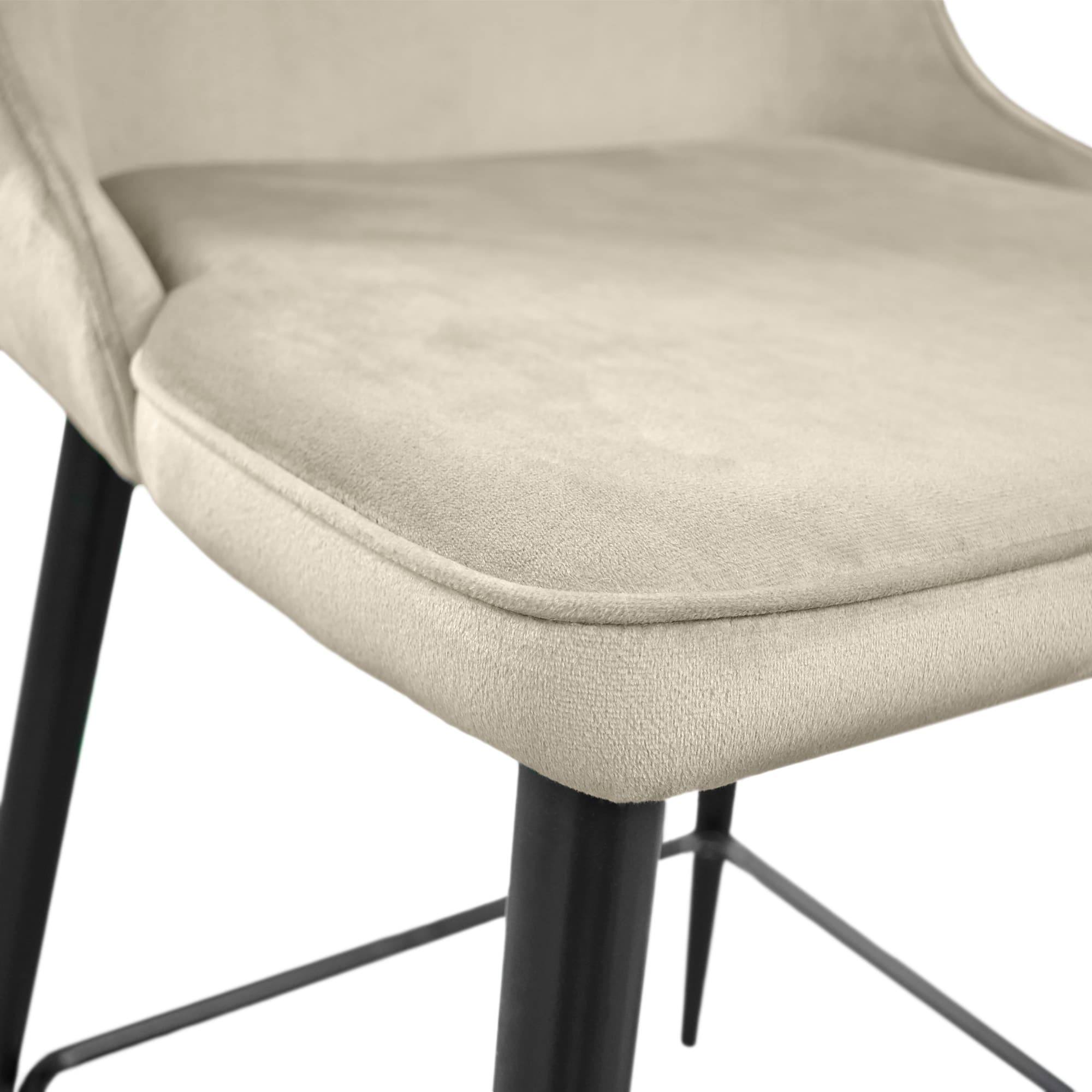 Scaun Bar Clasic Small Beige+Black Legs