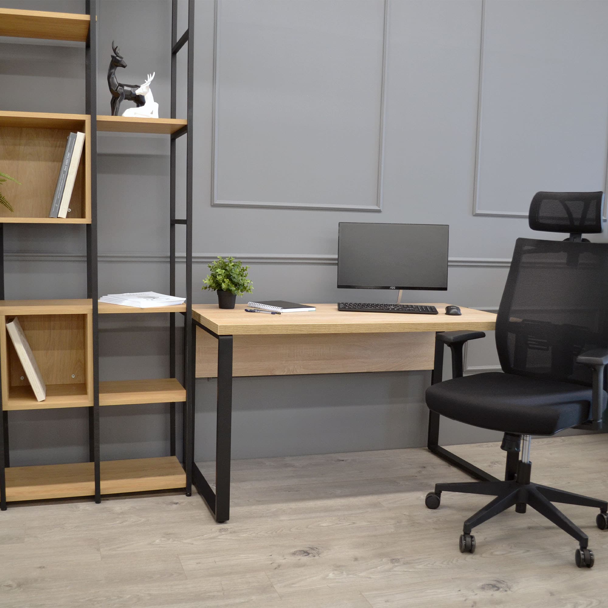 Masa Birou B-130 (130×68) Sonoma/Black