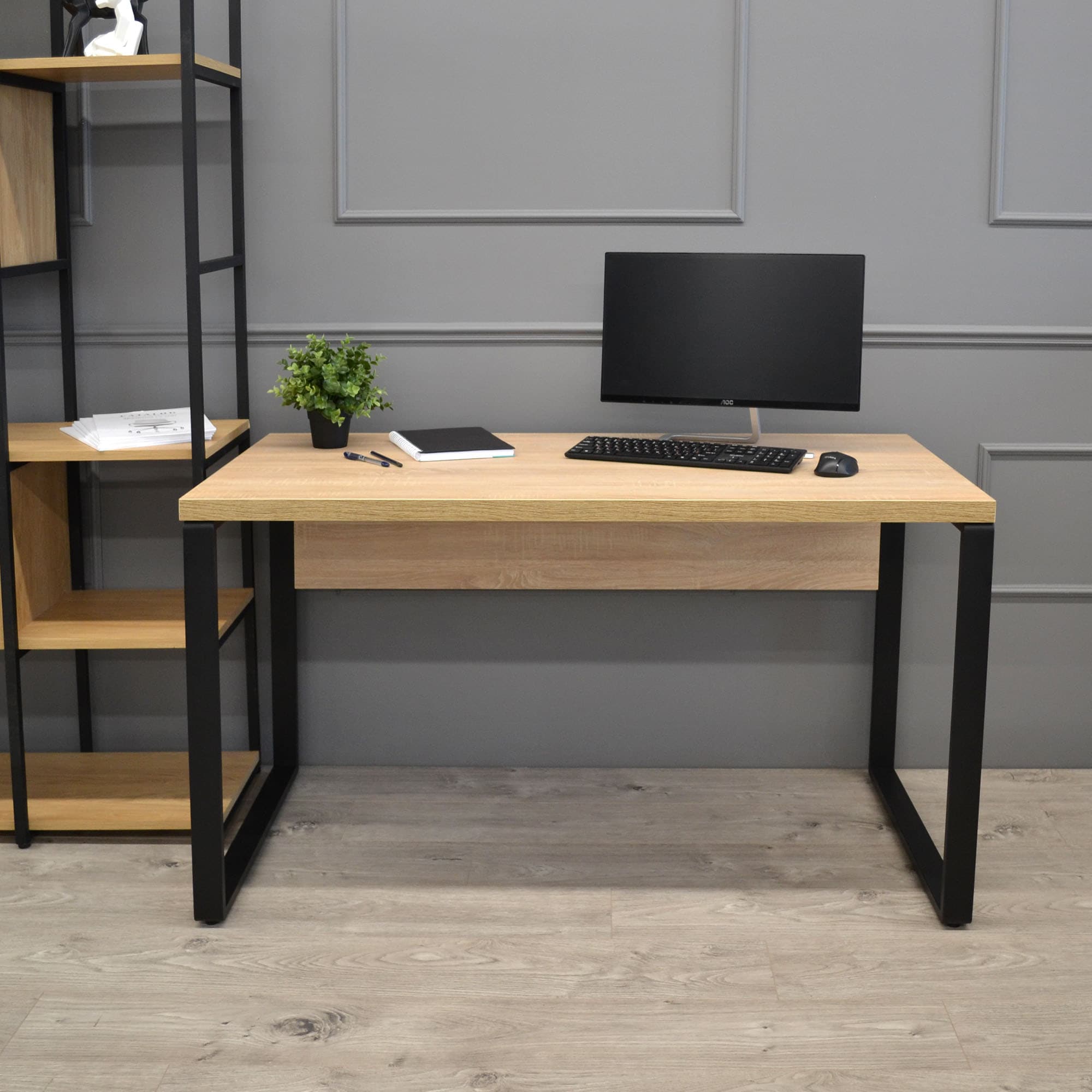 Masa Birou B-130 (130×68) Sonoma/Black