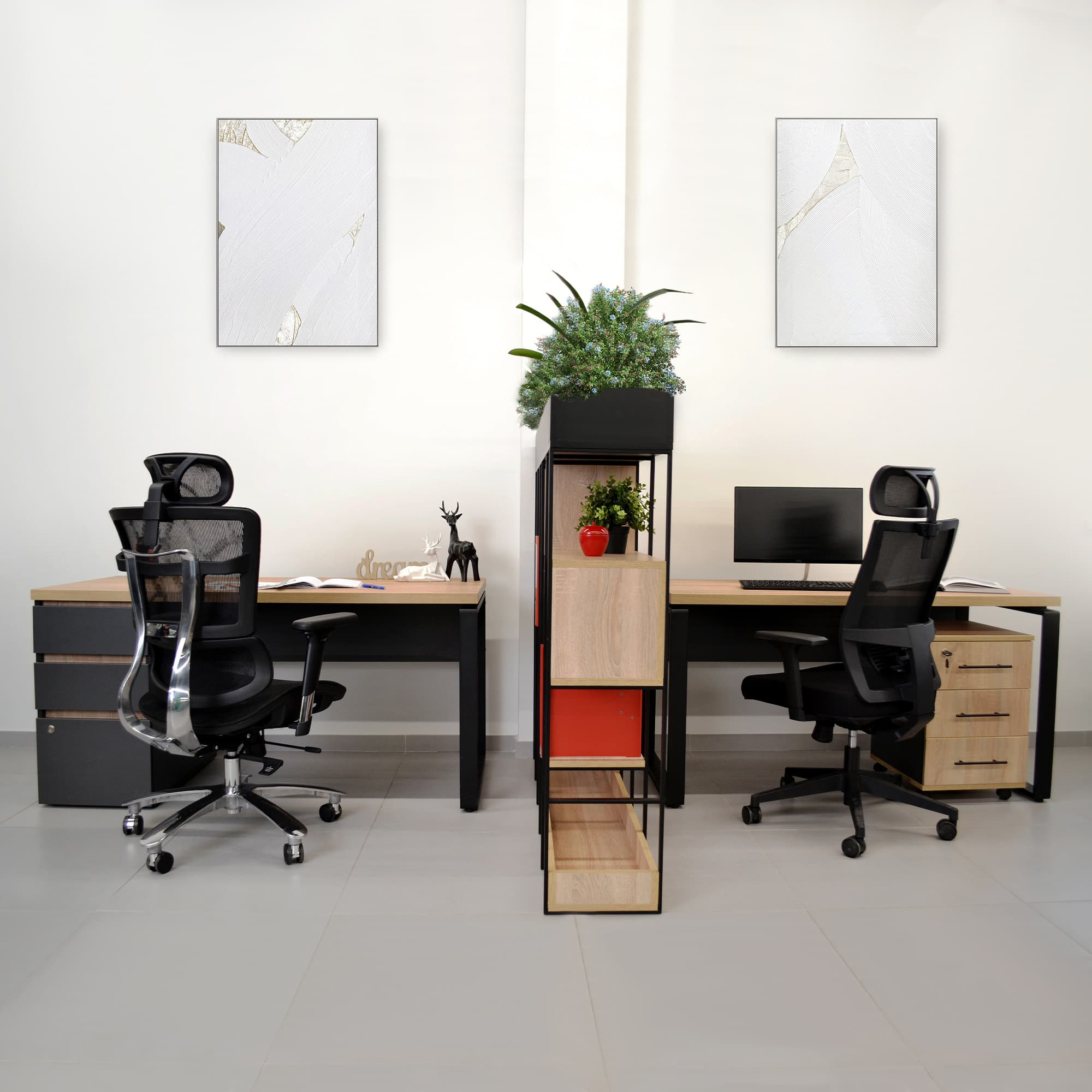 Masa Birou B-140 (140×68)~Sonoma/Black