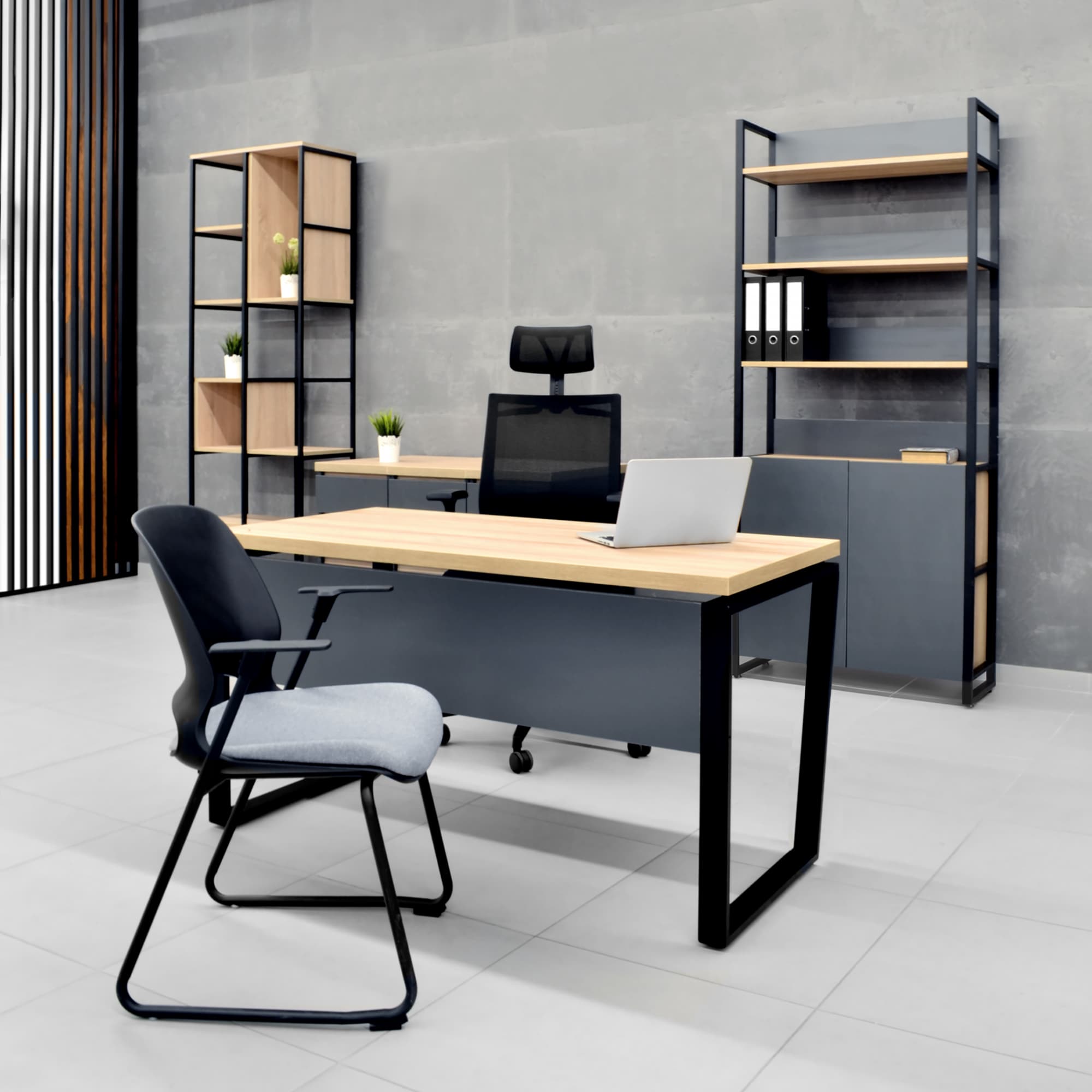 Masa Birou B-150 (150×68)~Sonoma/Black