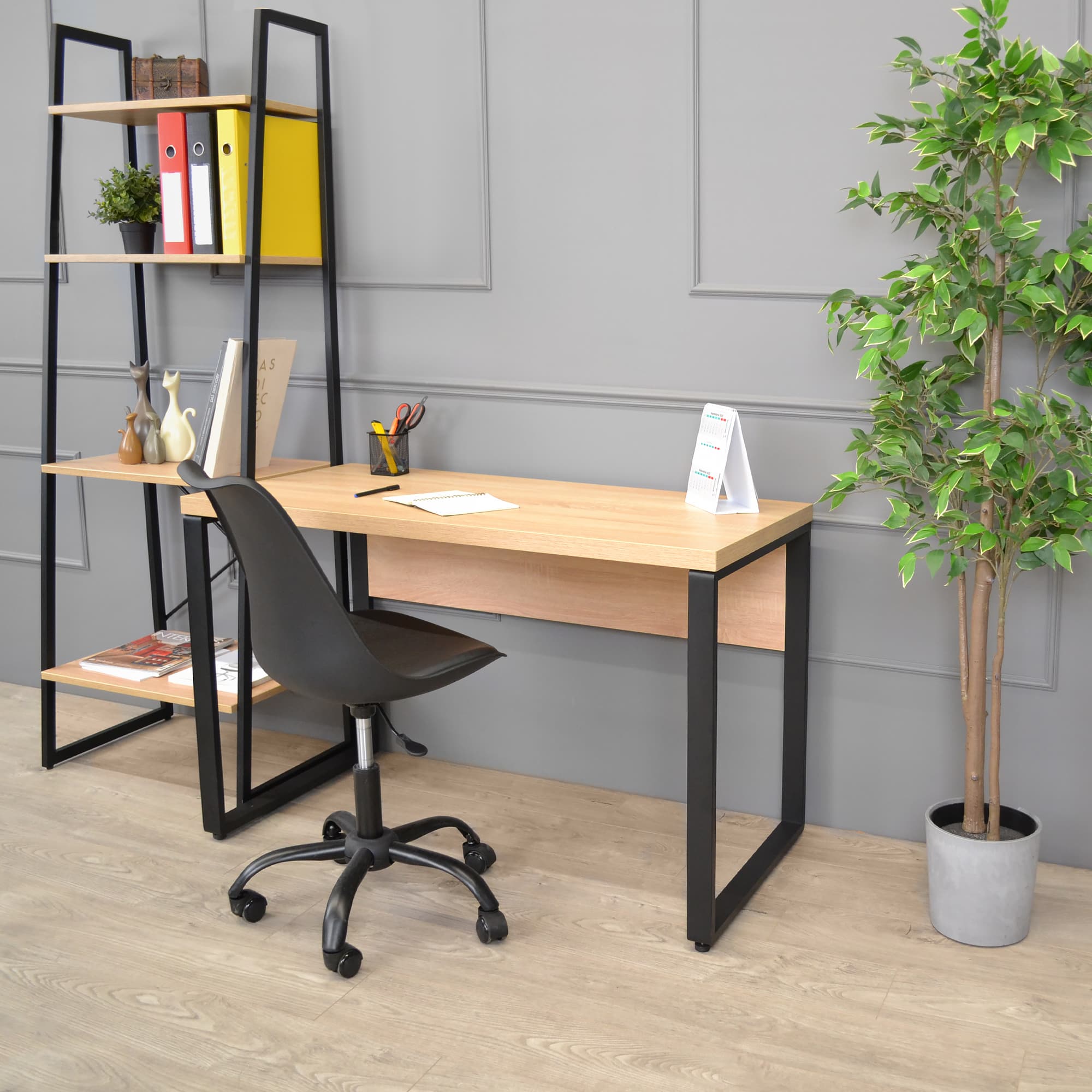 Masa Birou B-120 (120×60)~Sonoma/Black