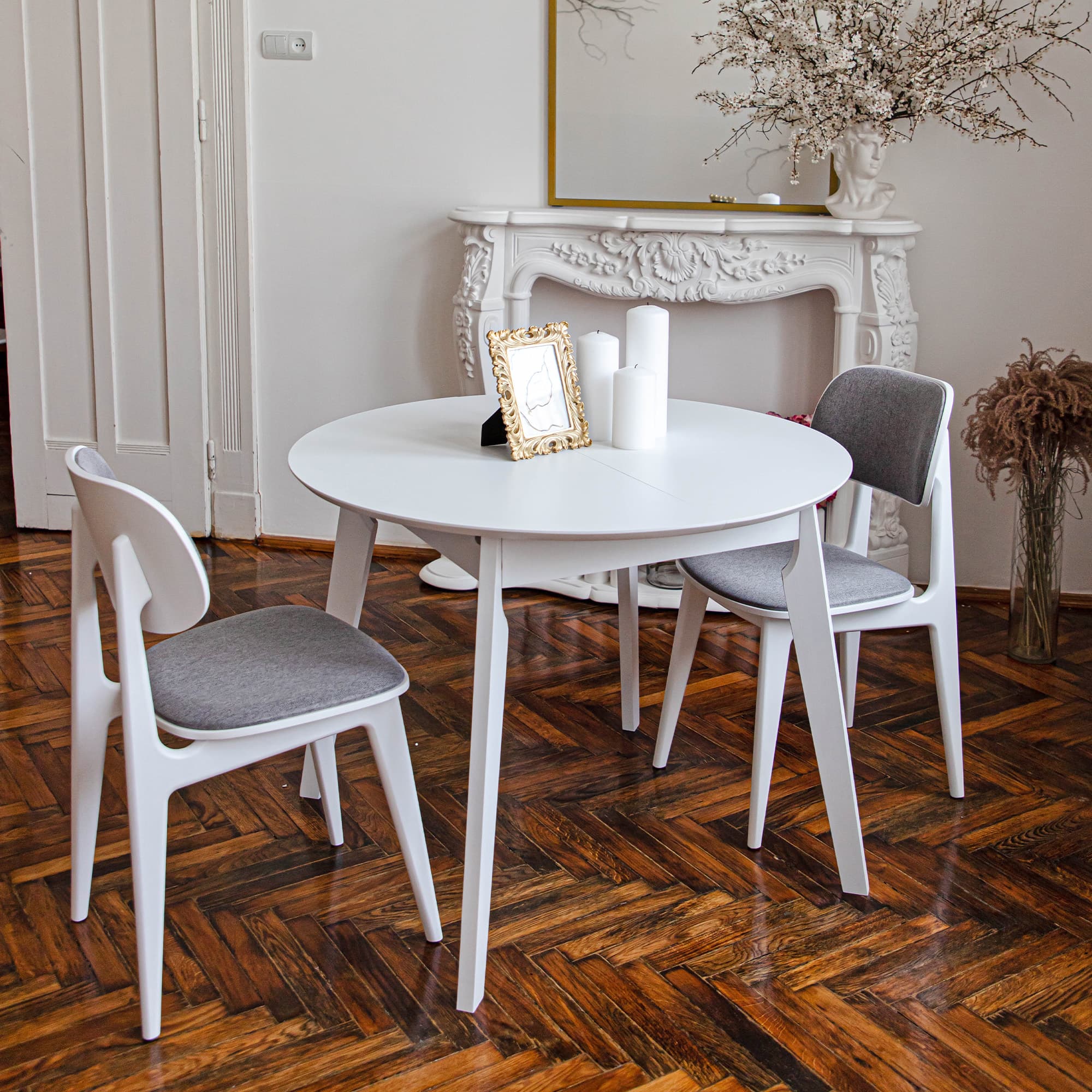 Scaun LULA Stofa (Malmo 90)+White Legs