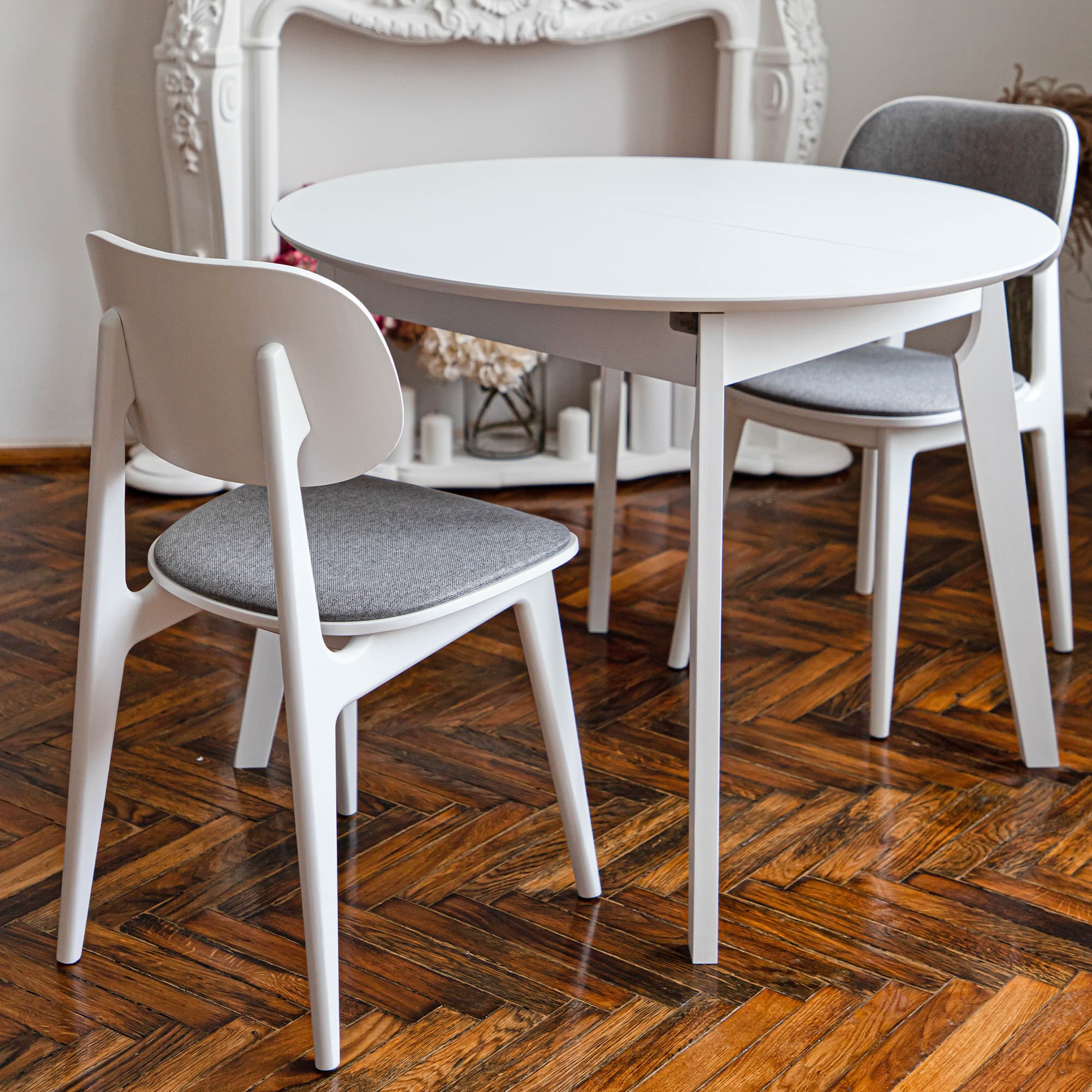 Scaun LULA Stofa (Malmo 90)+White Legs