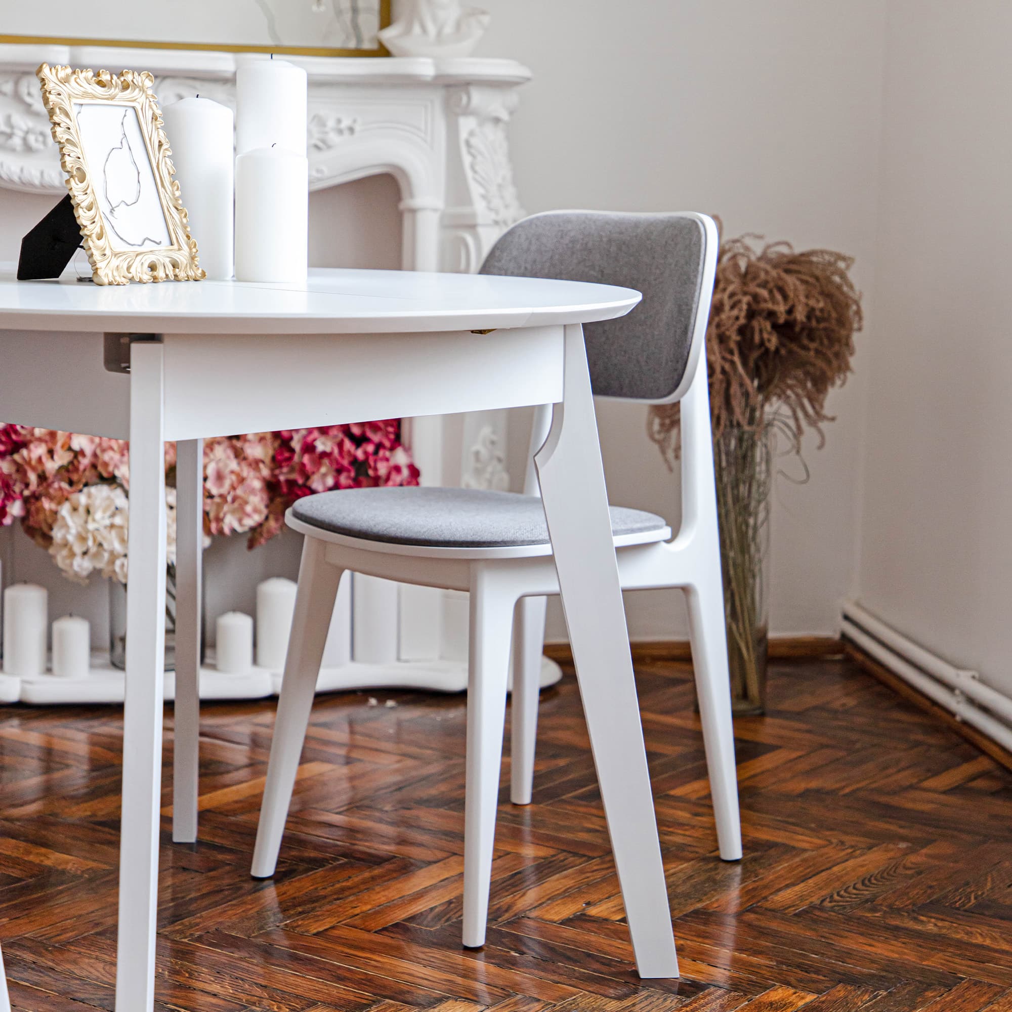 Scaun LULA Stofa (Malmo 90)+White Legs