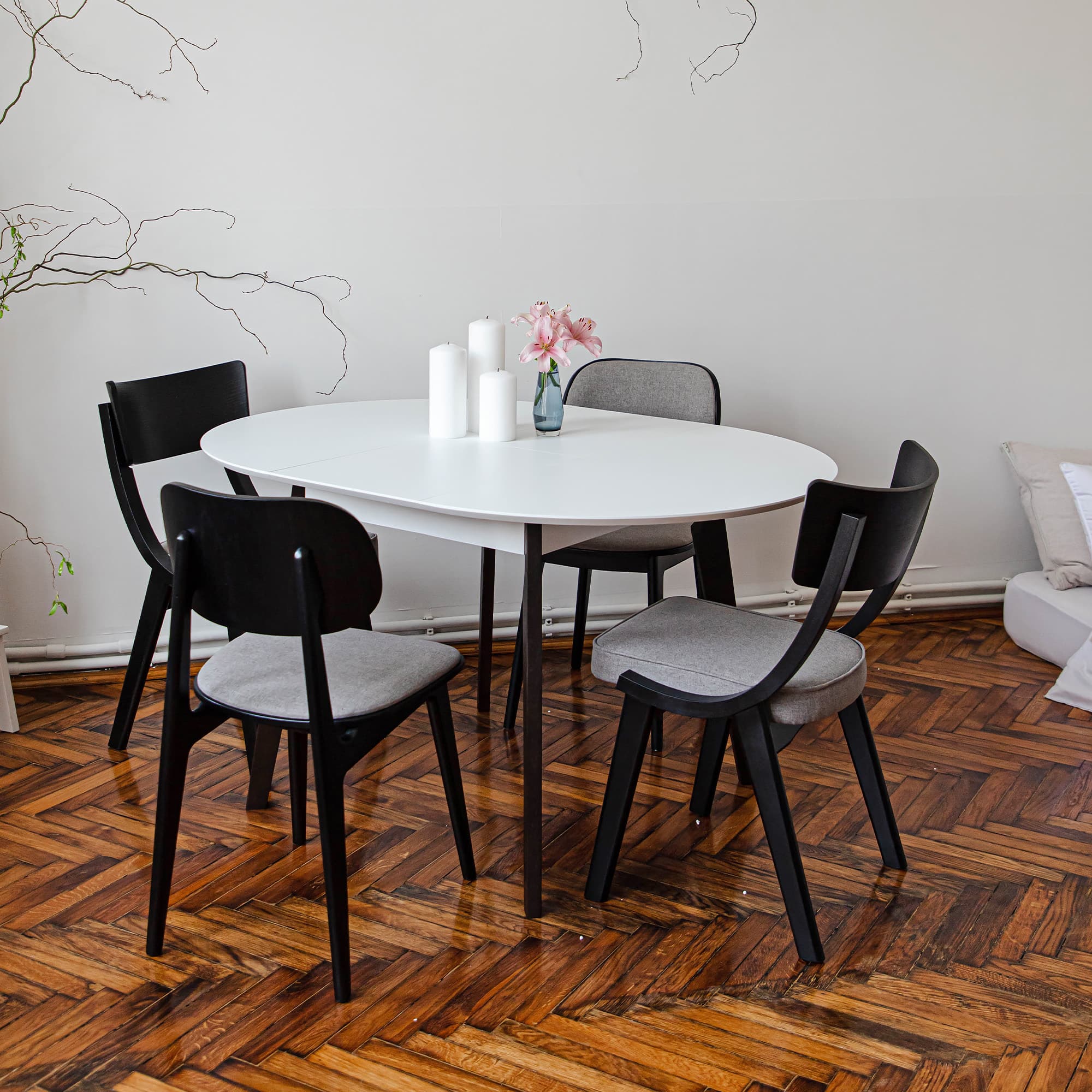 Scaun LULA Stofa (Rush 93)+Black Legs