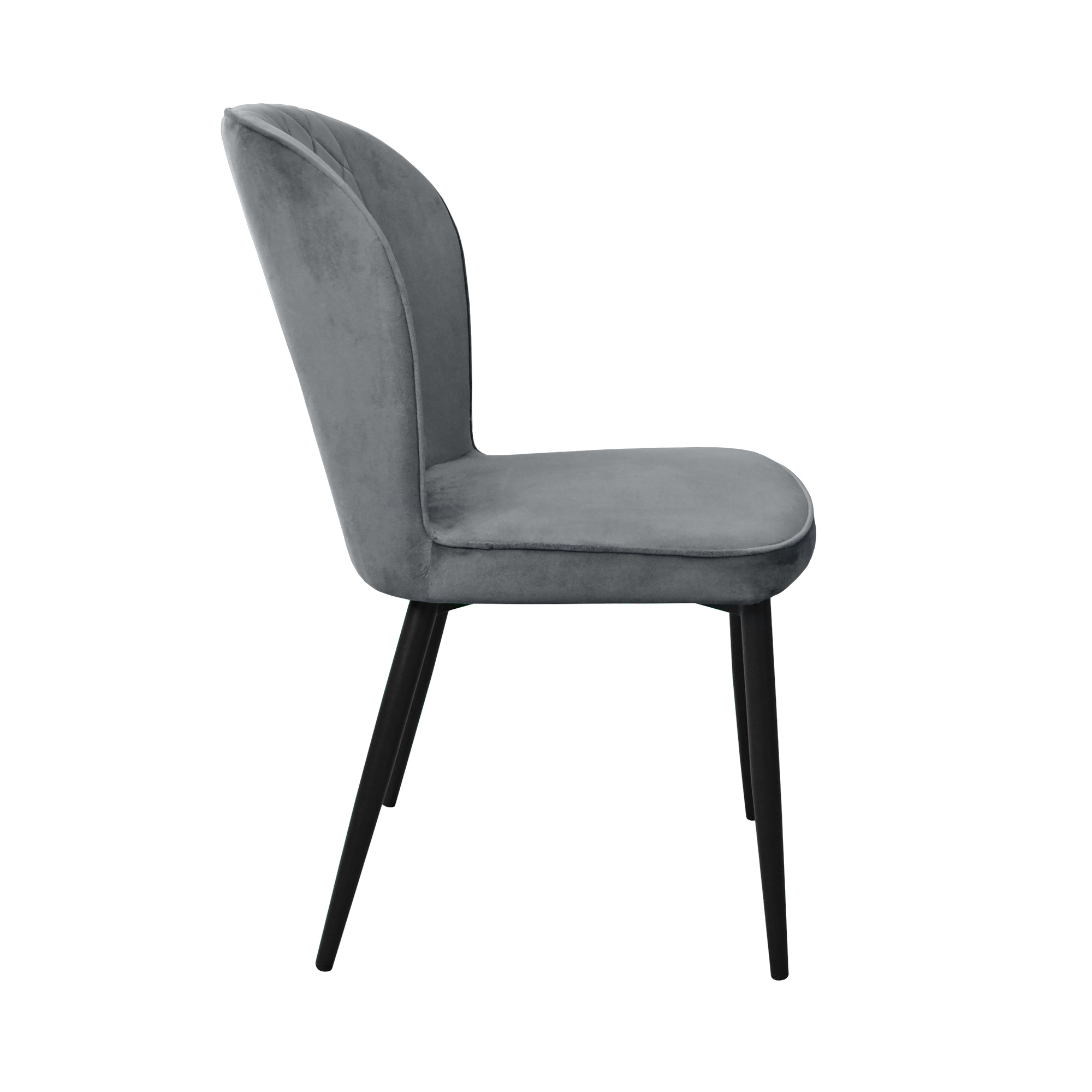 Стул TUSK Catifea Dark Grey+Black Legs