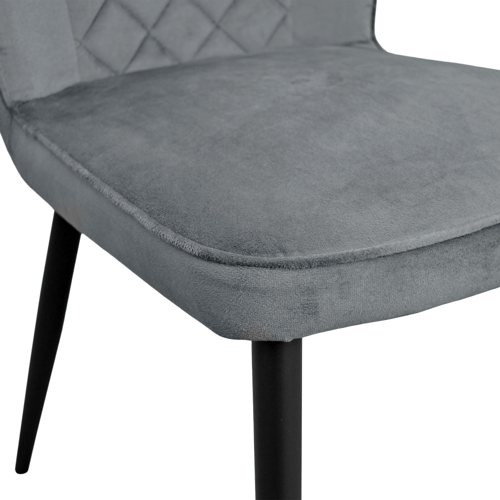 Стул TUSK Catifea Dark Grey+Black Legs