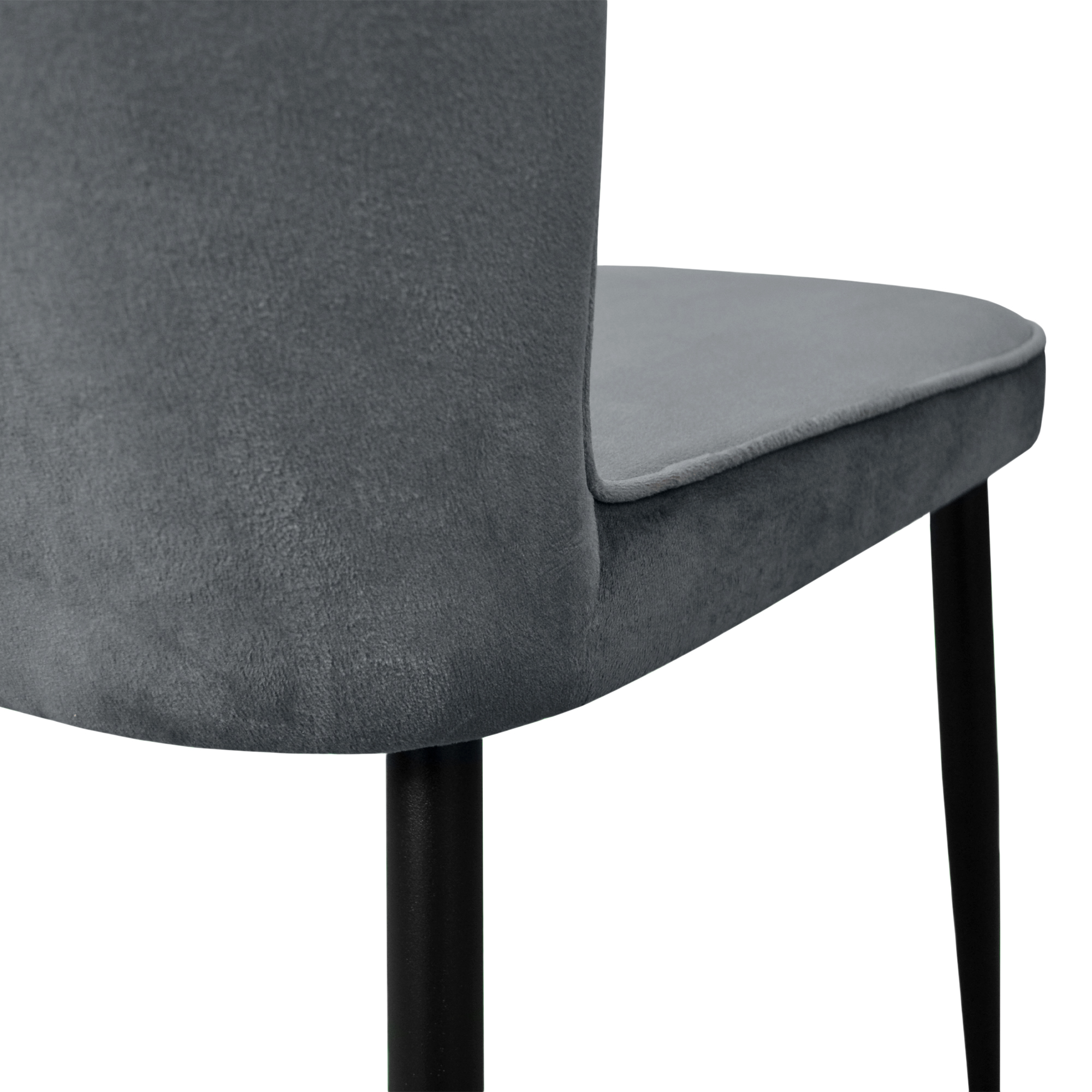 Стул TUSK Catifea Dark Grey+Black Legs