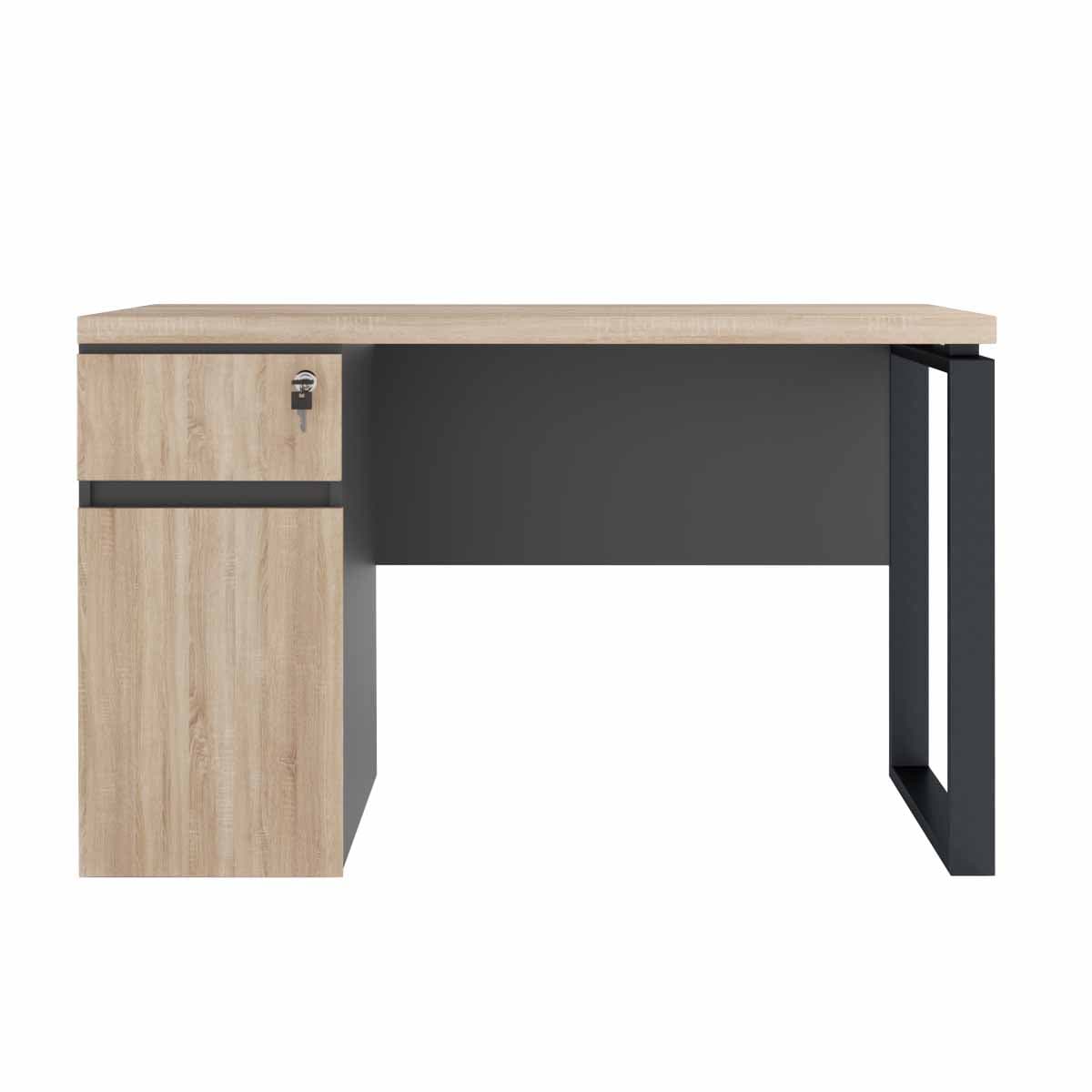 Masa Birou+BOX încorporat Stânga 1200×600~Sonoma/Black