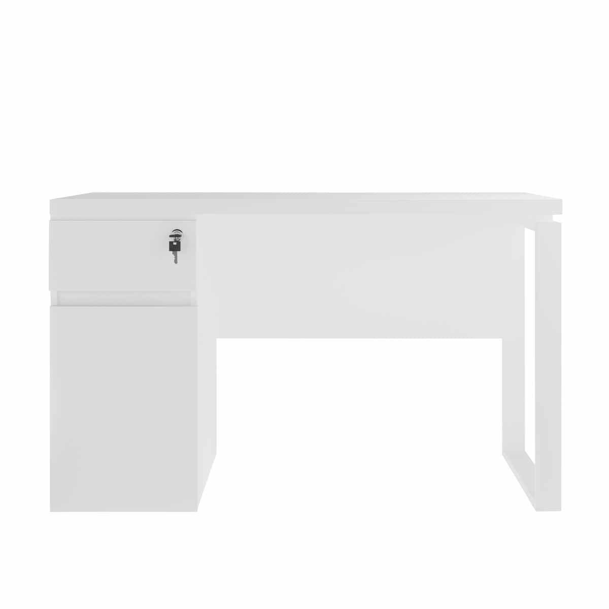 Masa Birou+BOX încorporat Dreapta 1200×600~White/White