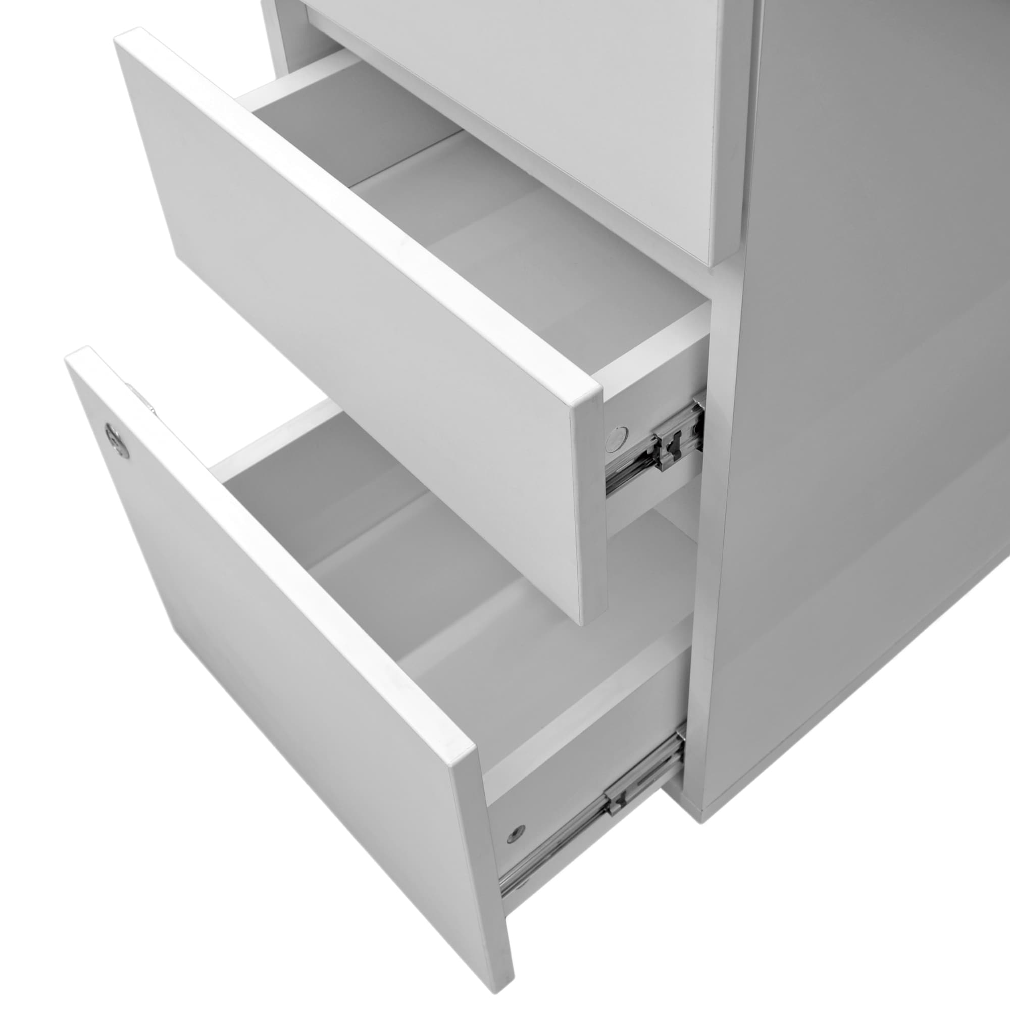 Masa Urban+Box Încorporat White 1500×680 (Box partea stângă)