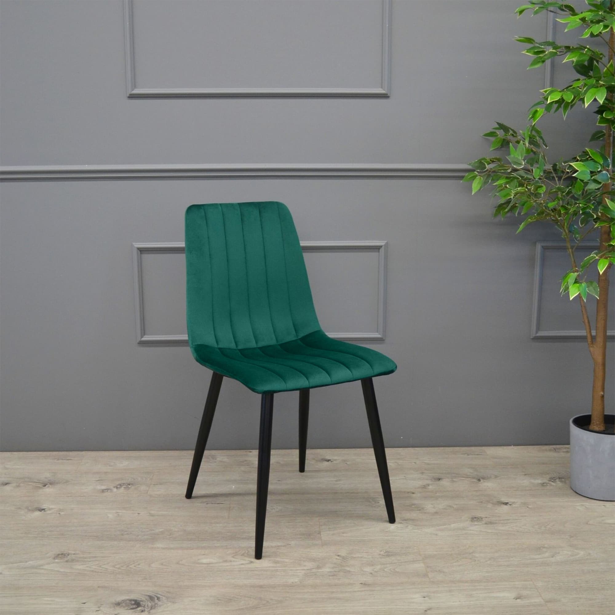 Scaun DC-90P~N56 Catifea Green+Black Legs