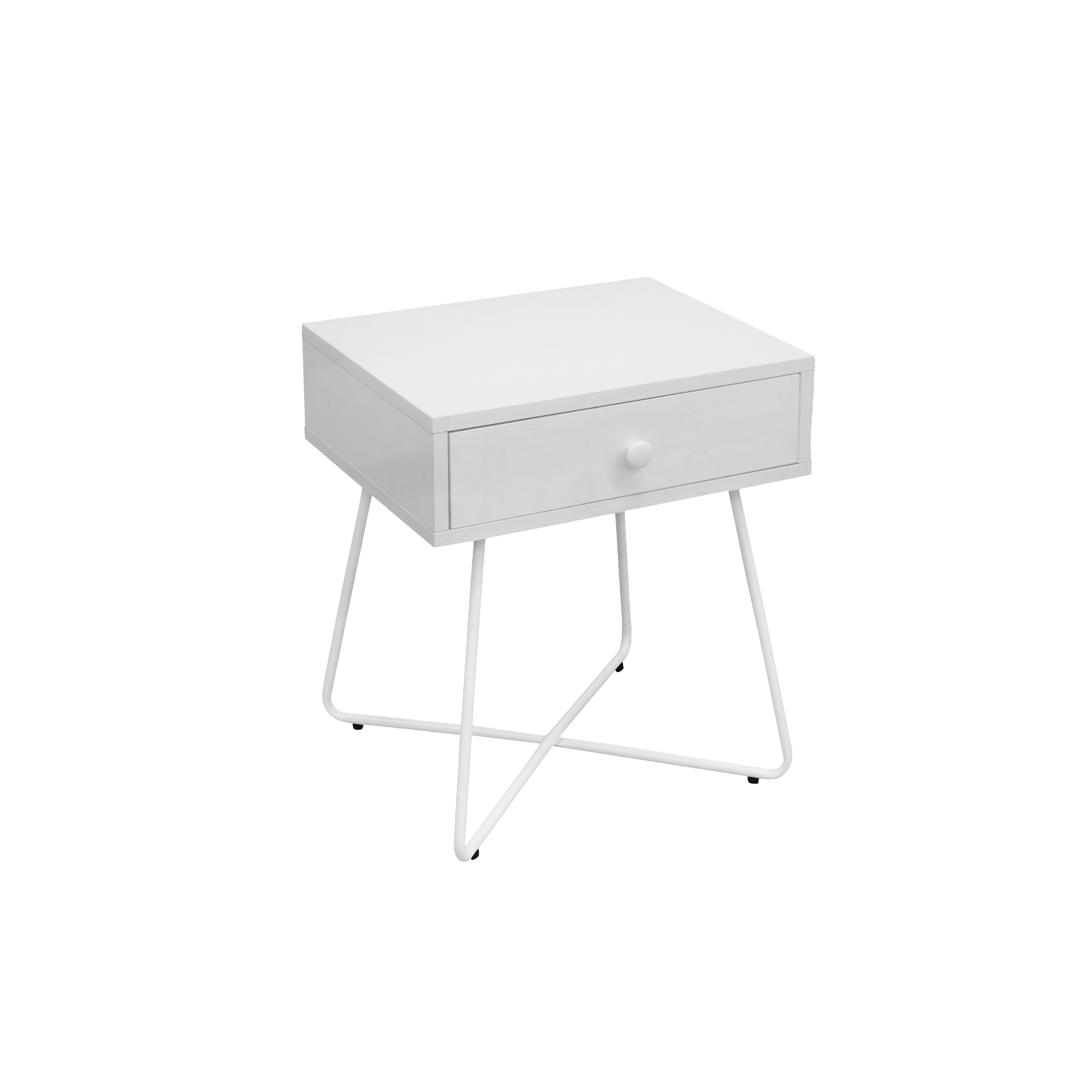 Cumpara  Mobilier pentru dormitor - Noptieră Lola White+White Legs..