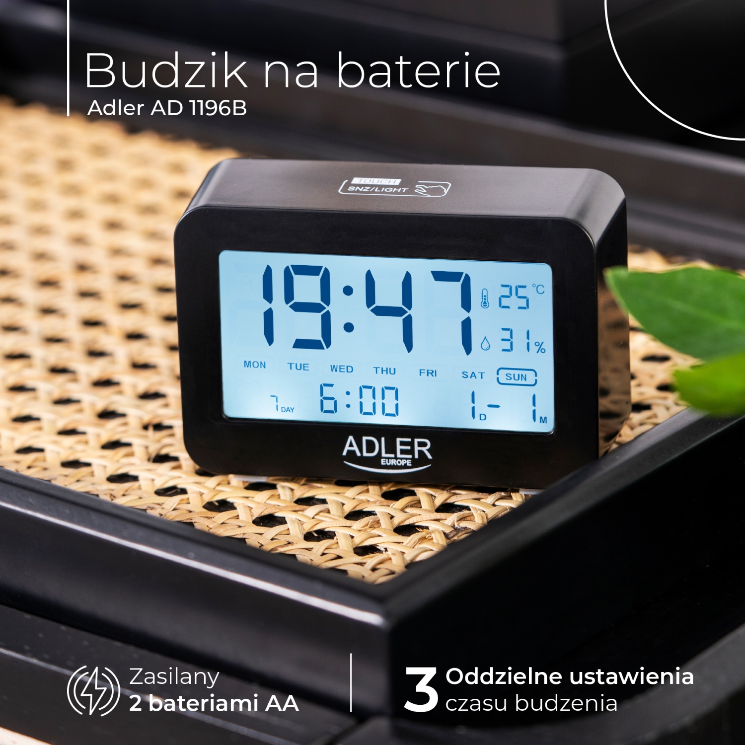 ADLER будильник AD 1196b negru