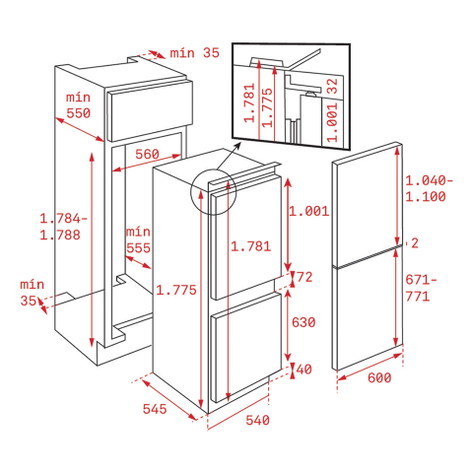 TEKA frigider RBF 73380 FI incorporabil