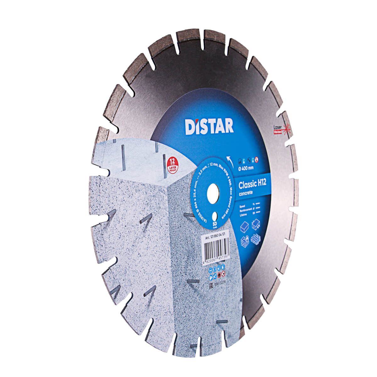 Disc diamantat DISTAR pentru beton Classic H12 d400