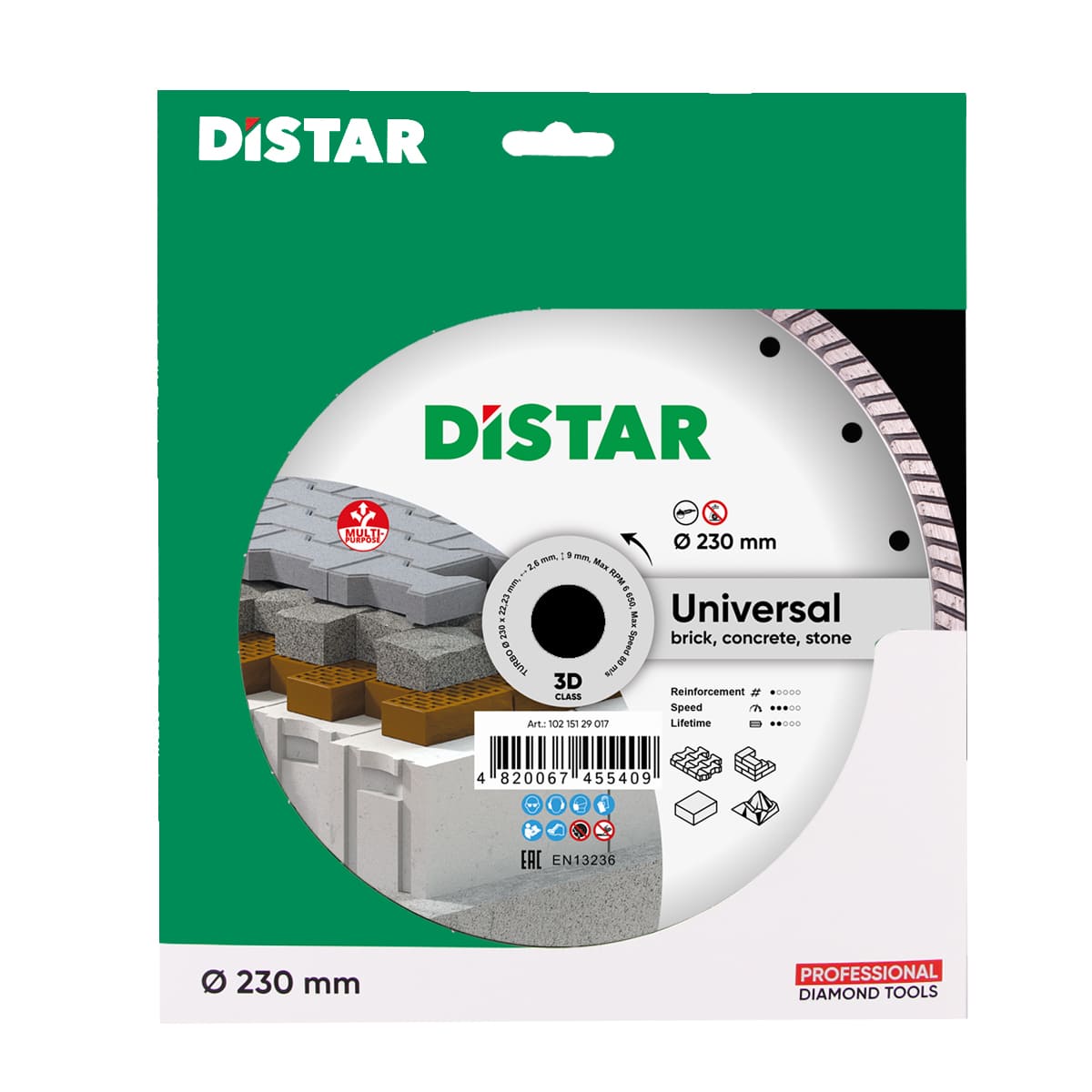 Disc diamantat DISTAR pentru beton Universal Bestseller d230