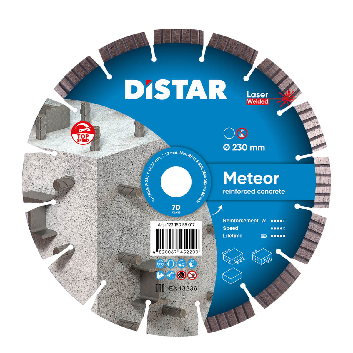 Disc diamantat DISTAR pentru beton Meteor d230