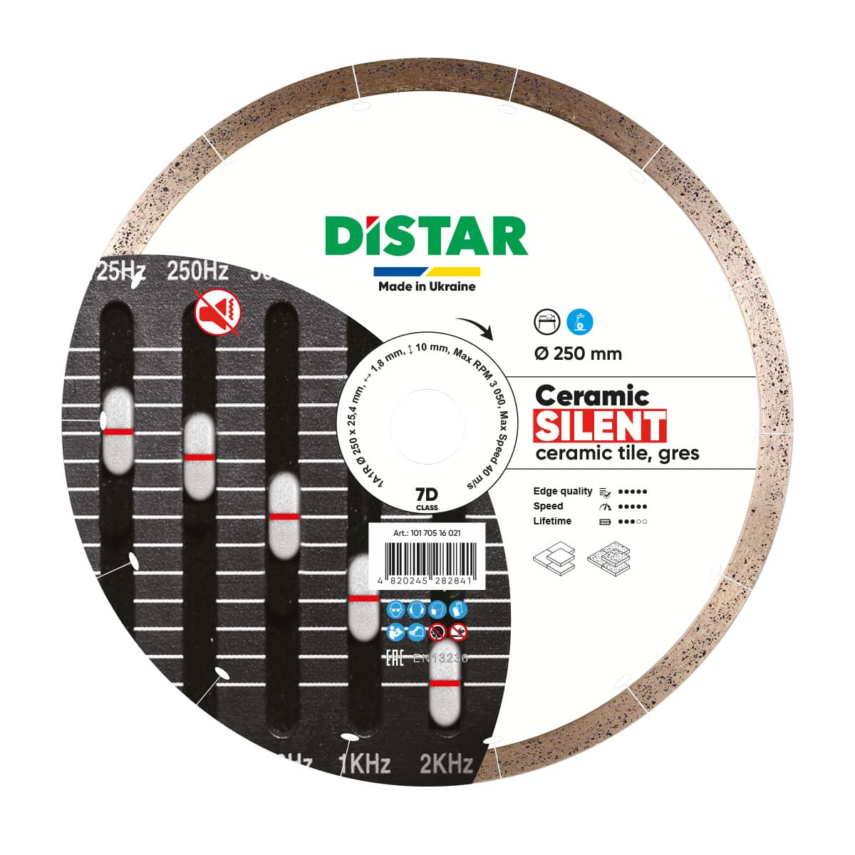 Disc cu acoperire diamantată 1A1R Ceramic Silent 250x25,4