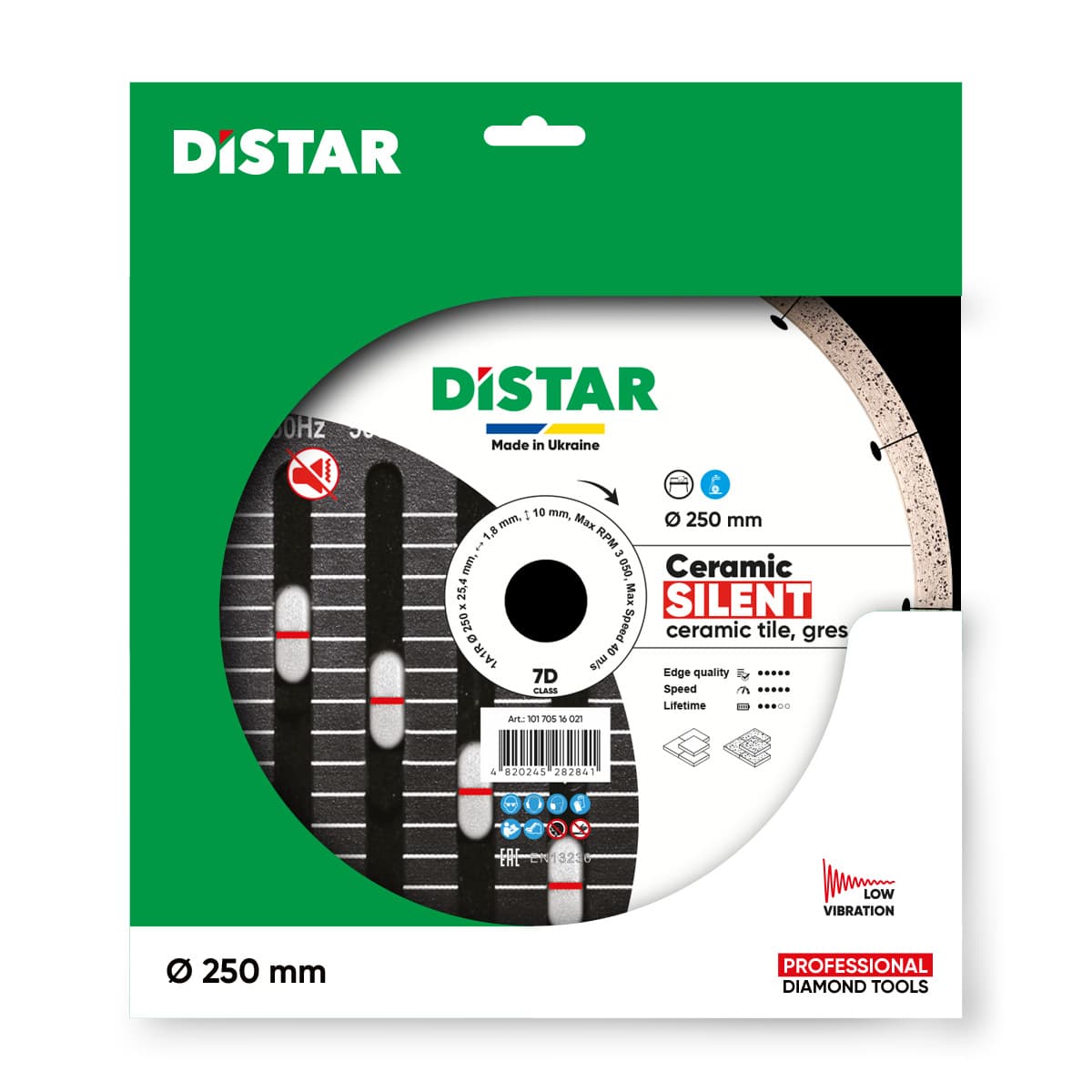 Disc cu acoperire diamantată 1A1R Ceramic Silent 250x25,4