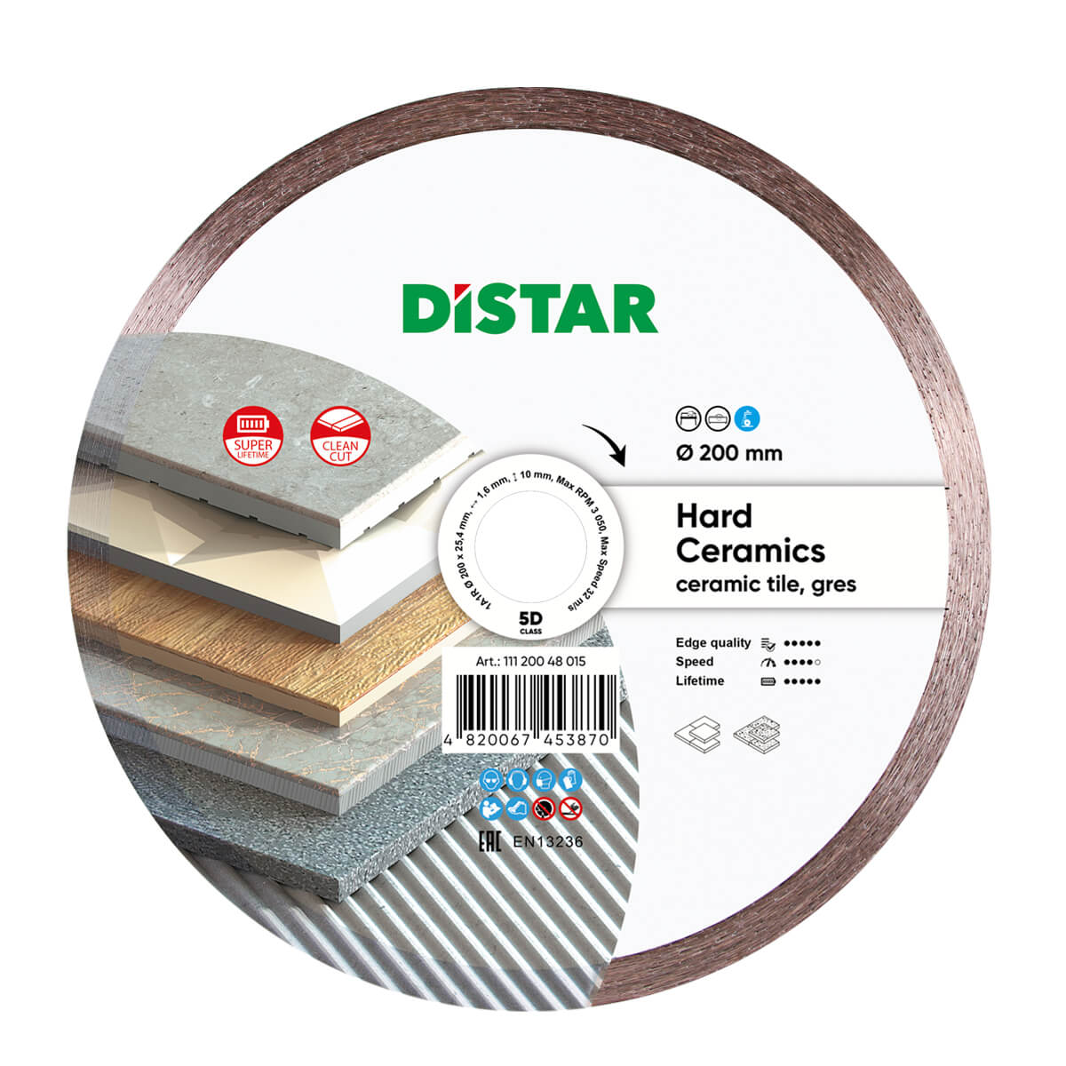 Disc diamantat DISTAR pentru placi ceramici Hard Ceramics d200