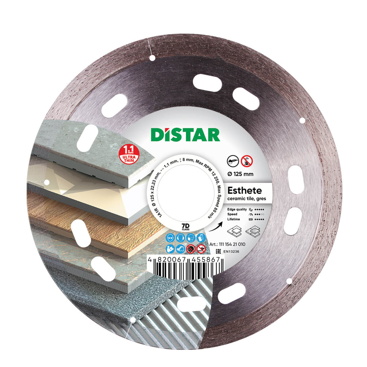 Disc diamantat DISTAR pentru placi ceramici Esthete d125