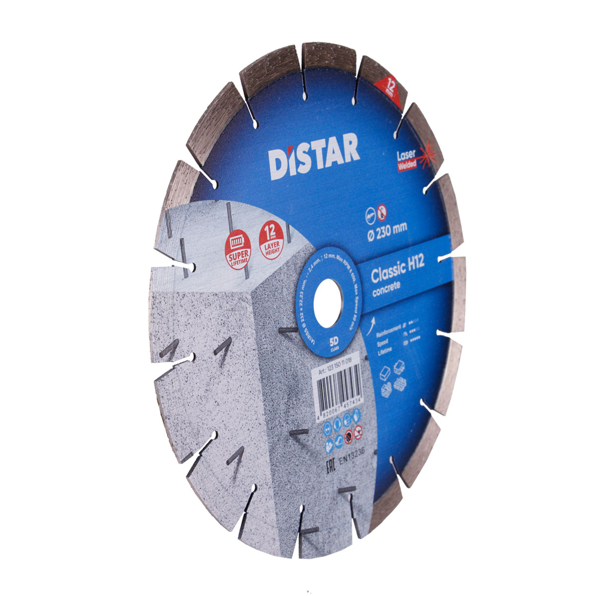 Disc diamantat DISTAR pentru beton Classic H12 d150