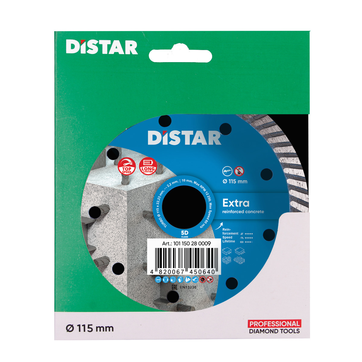Disc diamantat DISTAR pentru beton Extra d115