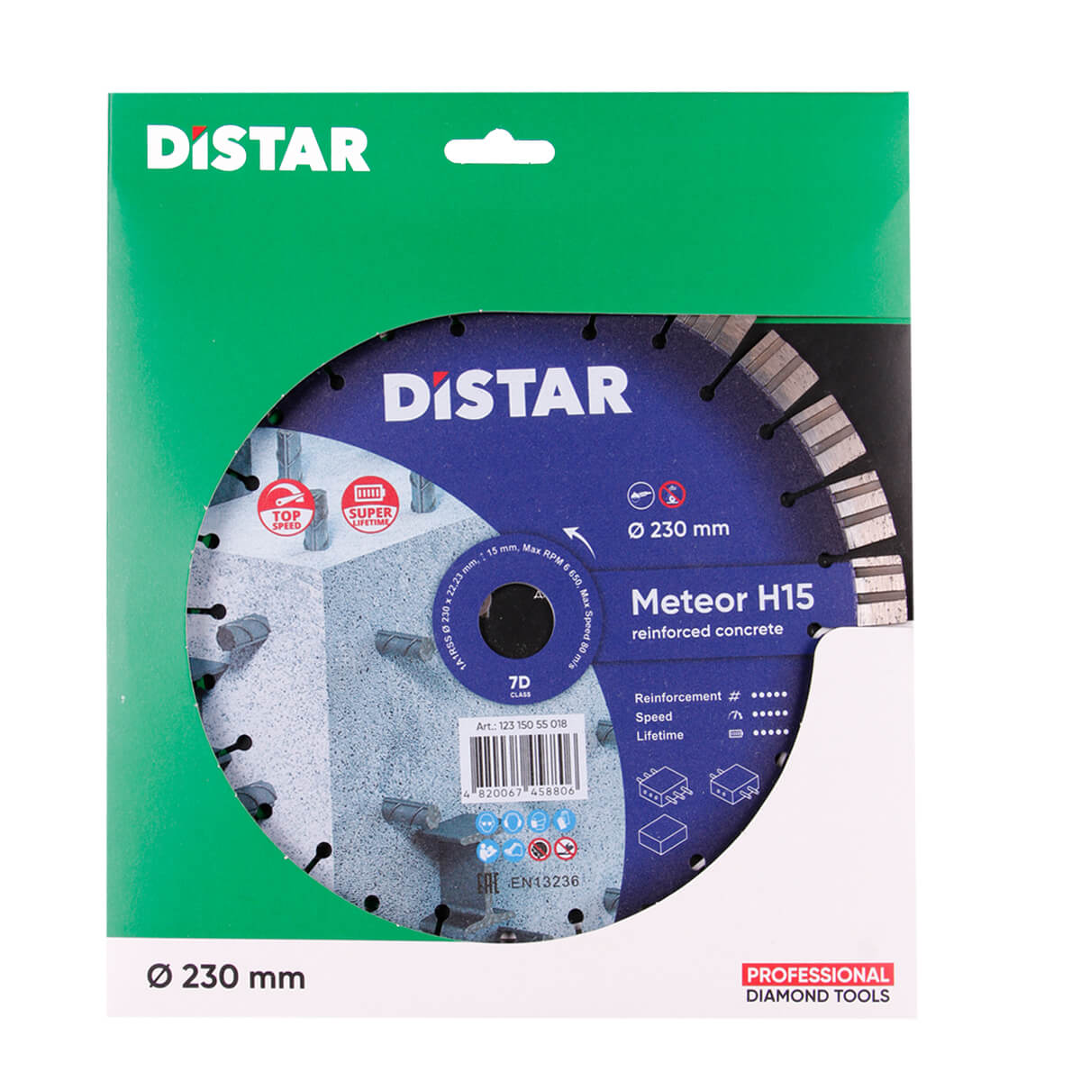 Disc diamantat DISTAR pentru beton Meteor H15 d230