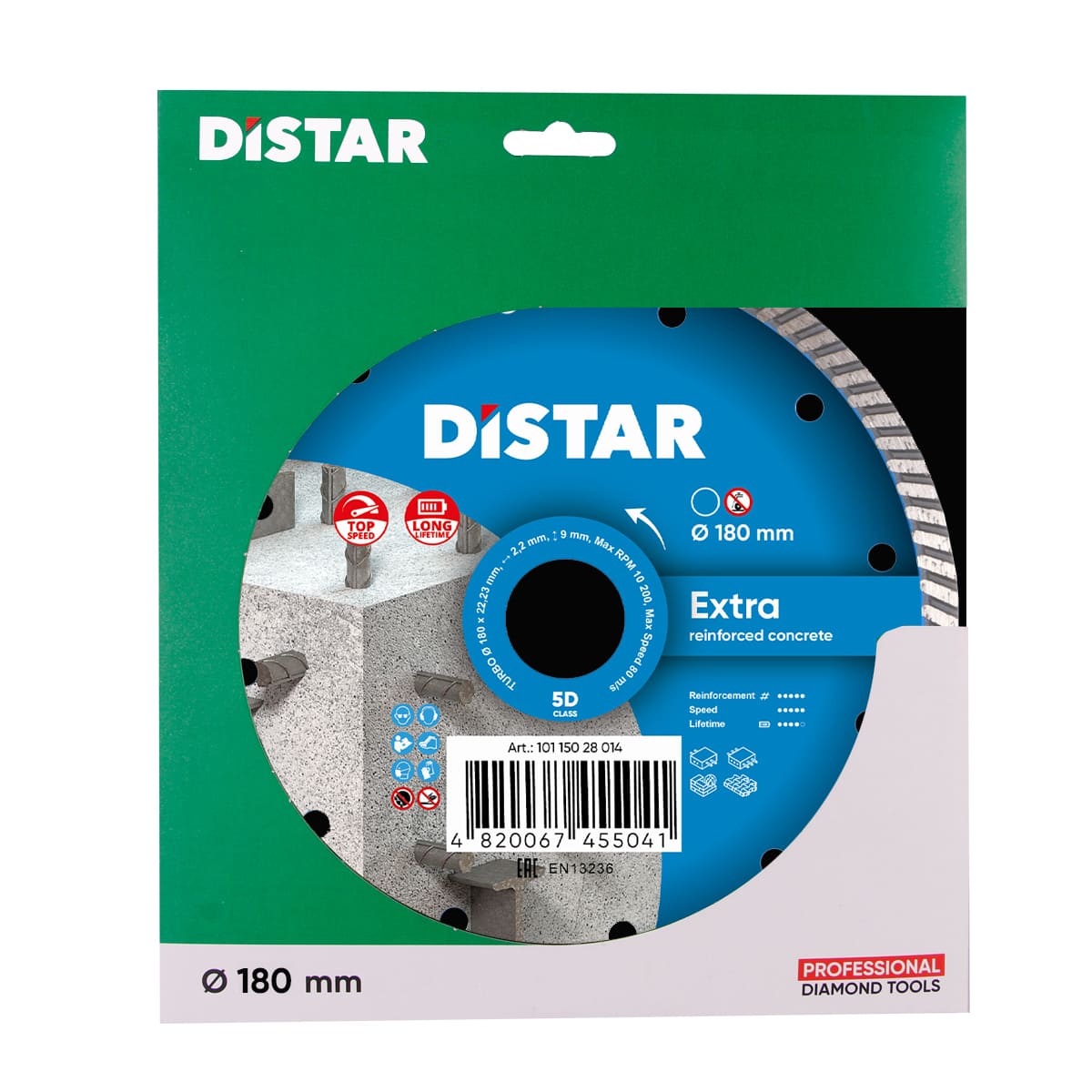 Disc diamantat DISTAR pentru beton Extra d180