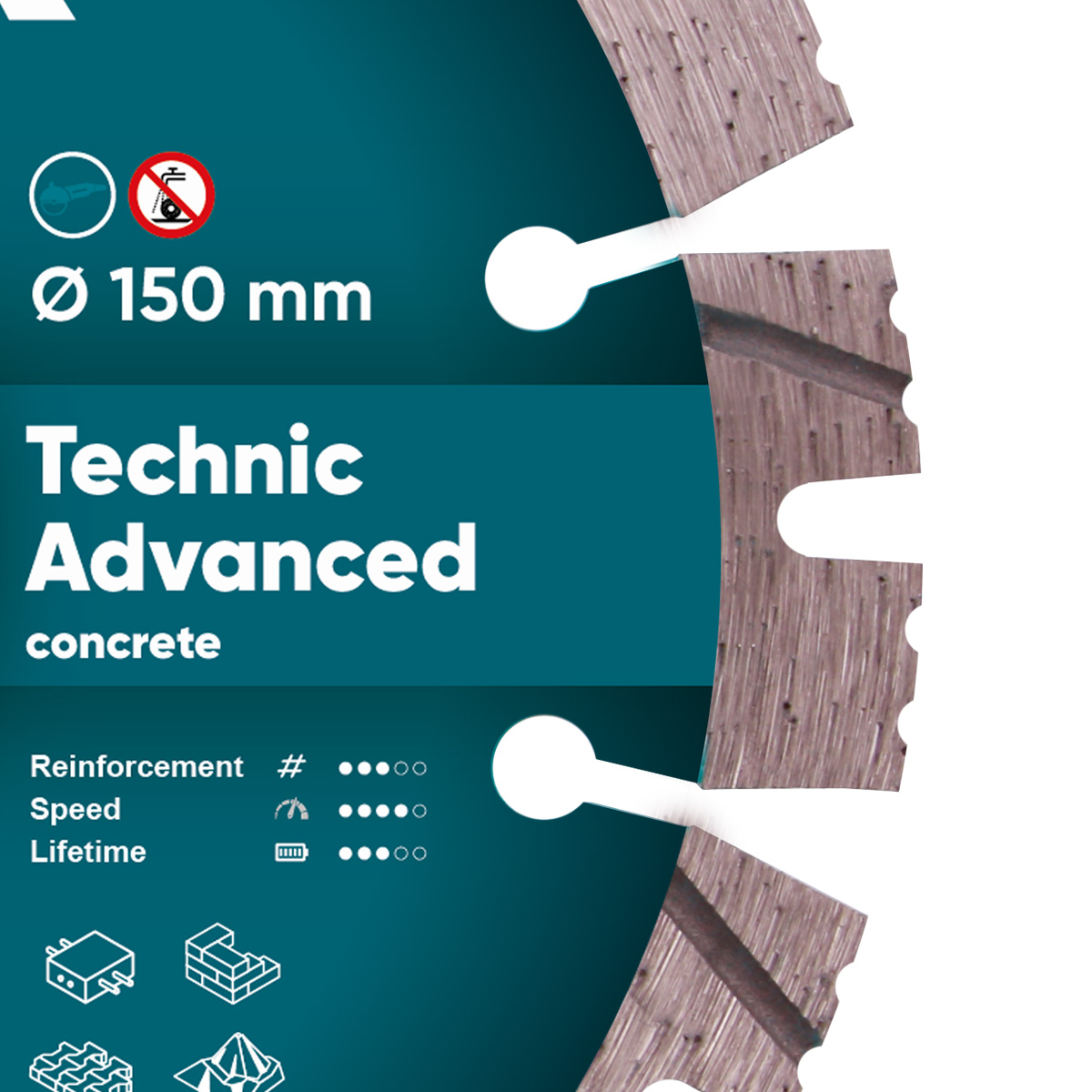 Disc diamantat DISTAR pentru beton Technic Advanced d150