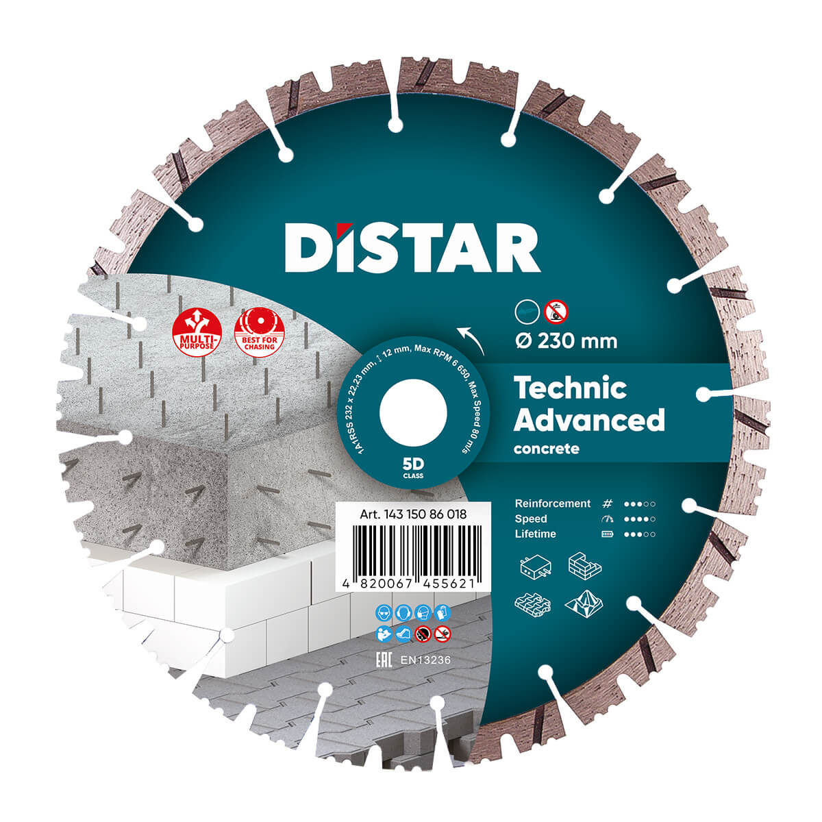 Disc diamantat DISTAR pentru beton Technic Advanced d230