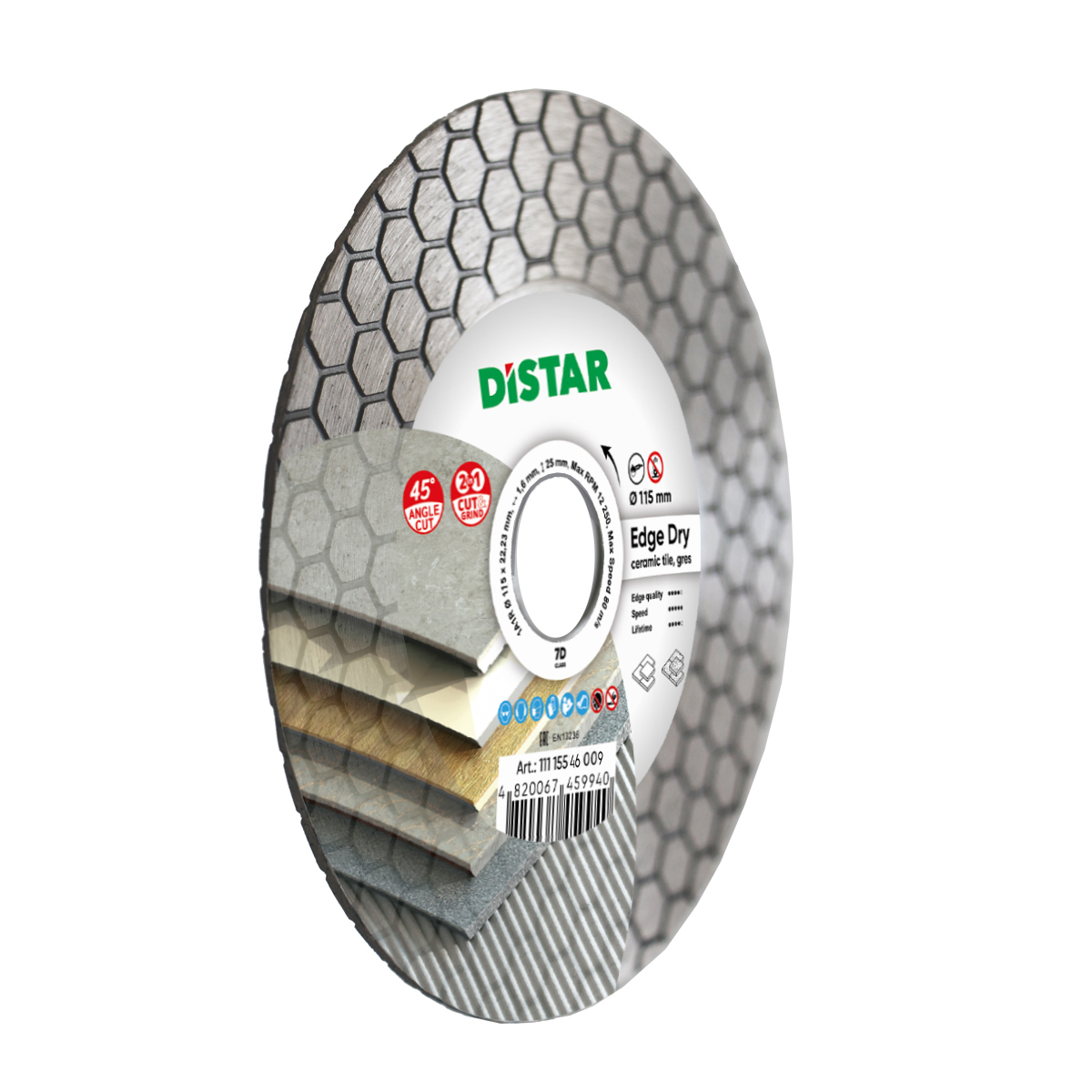 Disc diamantat DISTAR pentru placi ceramici Edge Dry d115