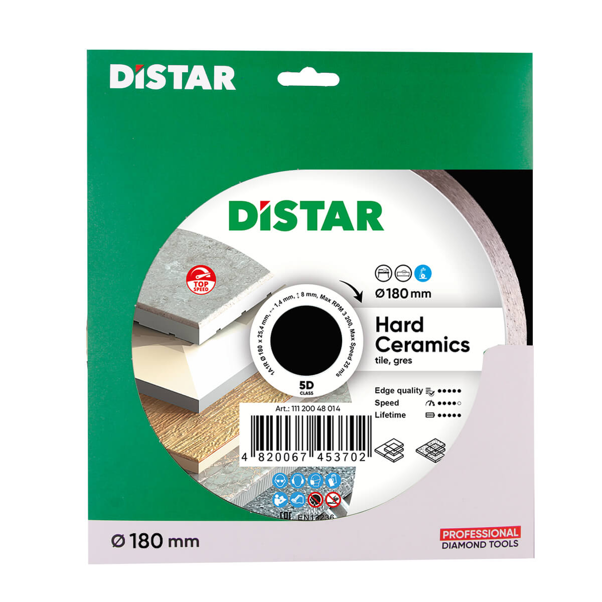 Disc diamantat DISTAR pentru placi ceramici Hard Ceramics d180